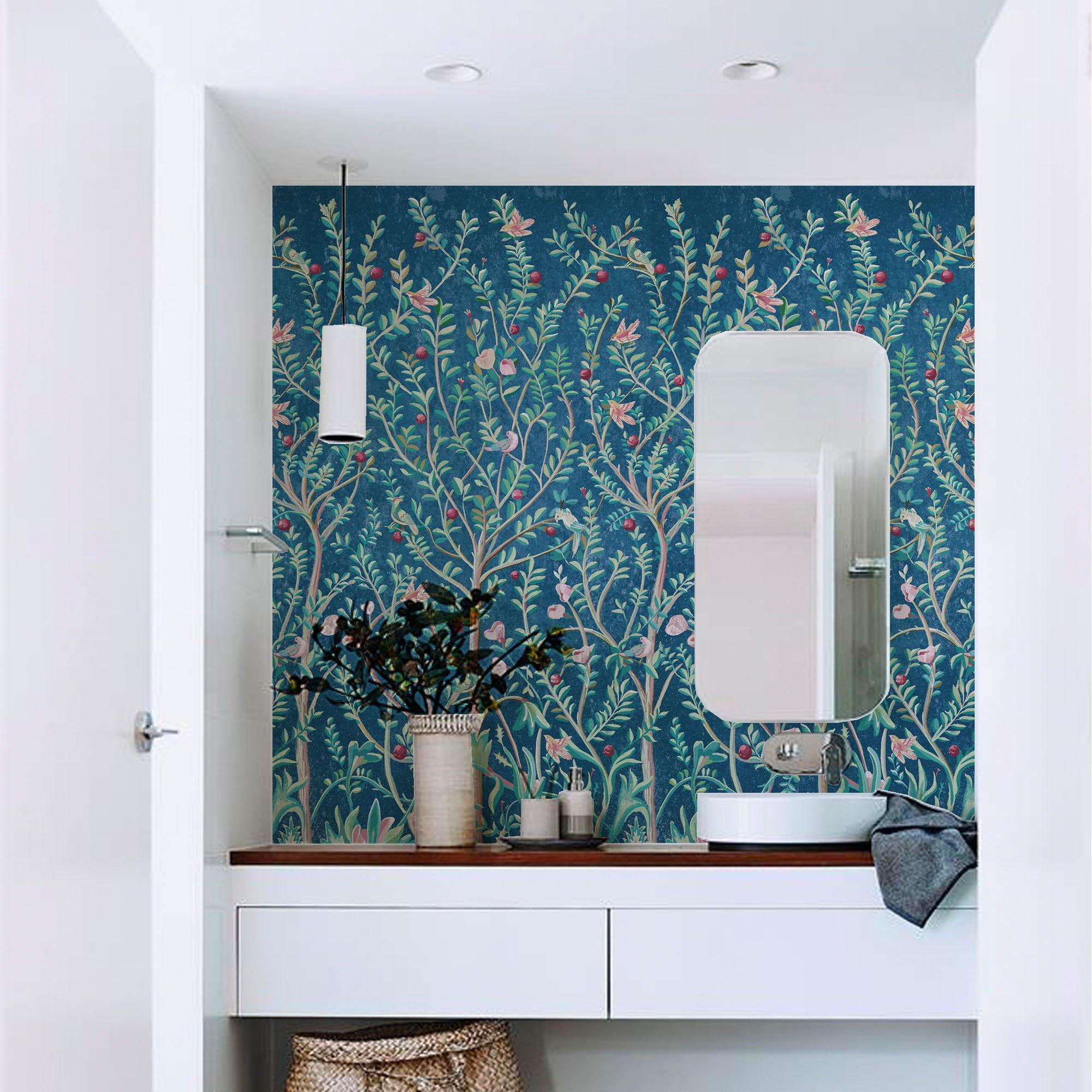 Mural Jardin Morris en varios colores. Despega y pega donde quieras. - vinilaroom