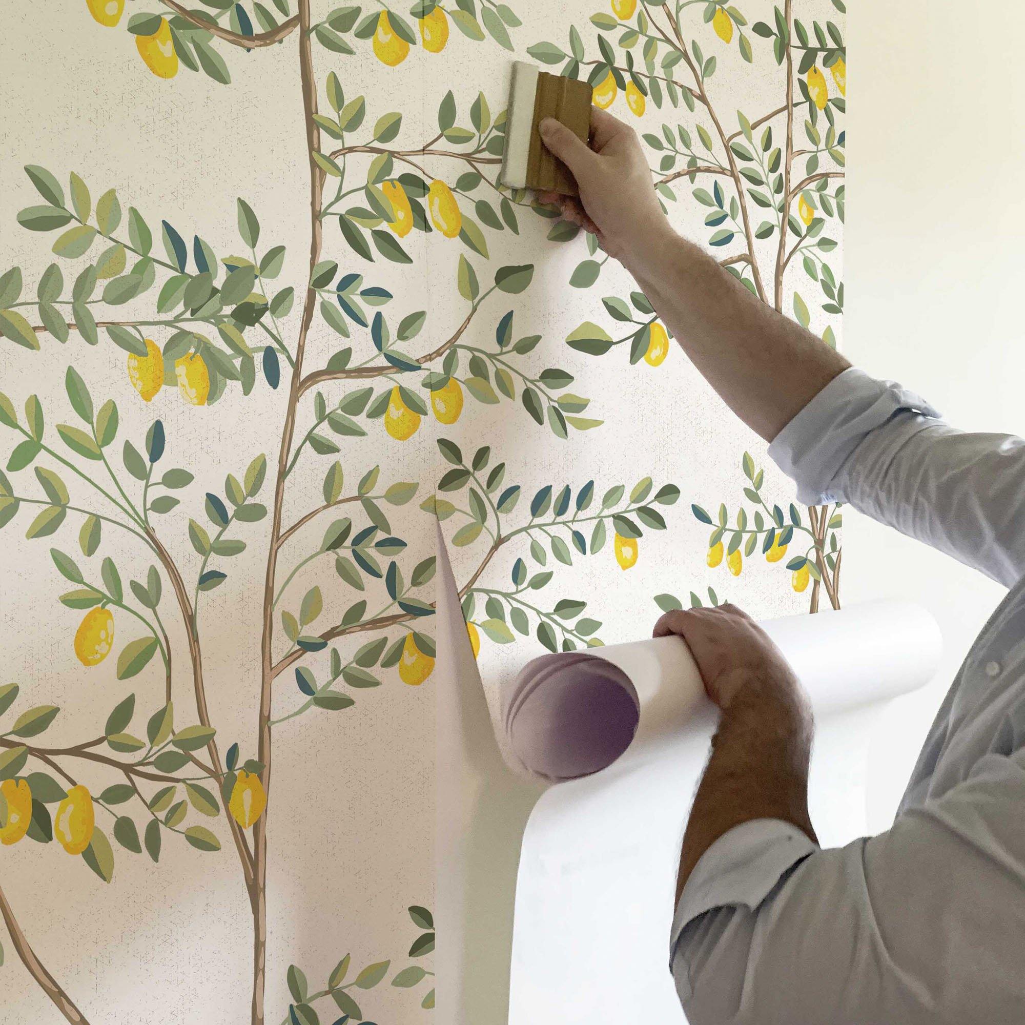 El sol del limonero. A medida. Fondo Blanco Roto. Despégalo y pégalo donde quieras - vinilaroom