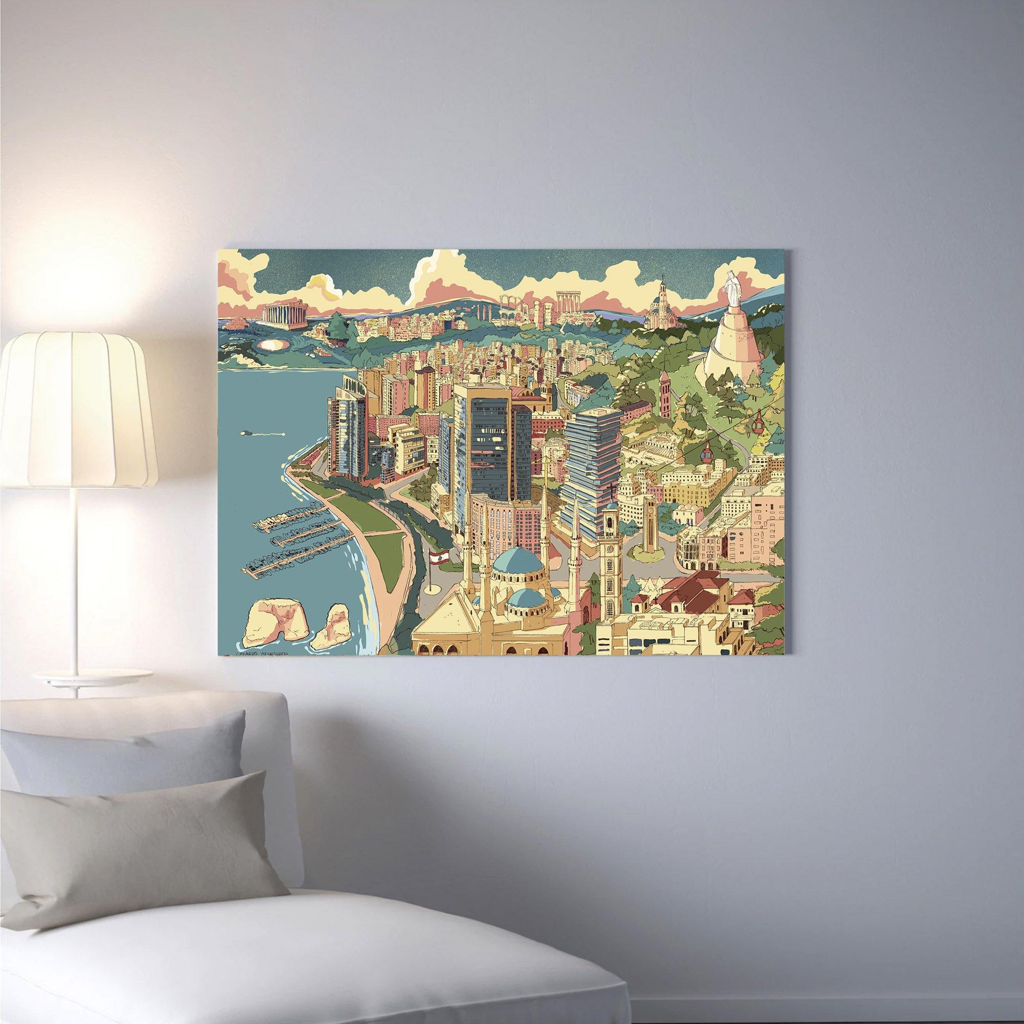 Atardecer en Beirut 100x140cm. Disponible en varios tamaños y soportes. Edición limitada. - vinilaroom