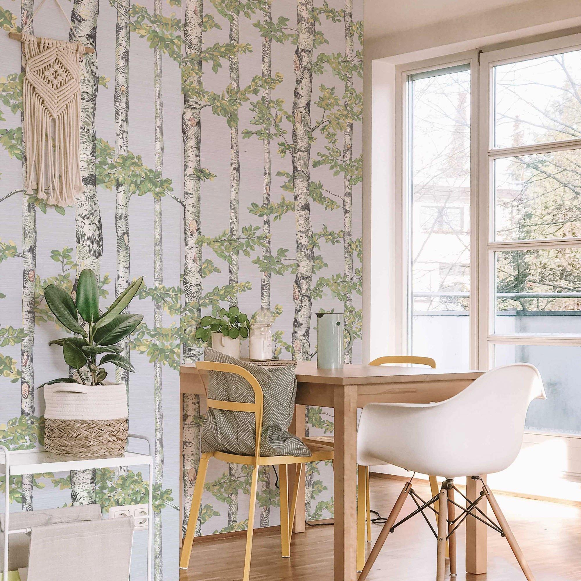 PRIMAVERA EN EL ABEDUL. A medida y en varios colores. Despégalo y pégalo donde quieras. - vinilaroom