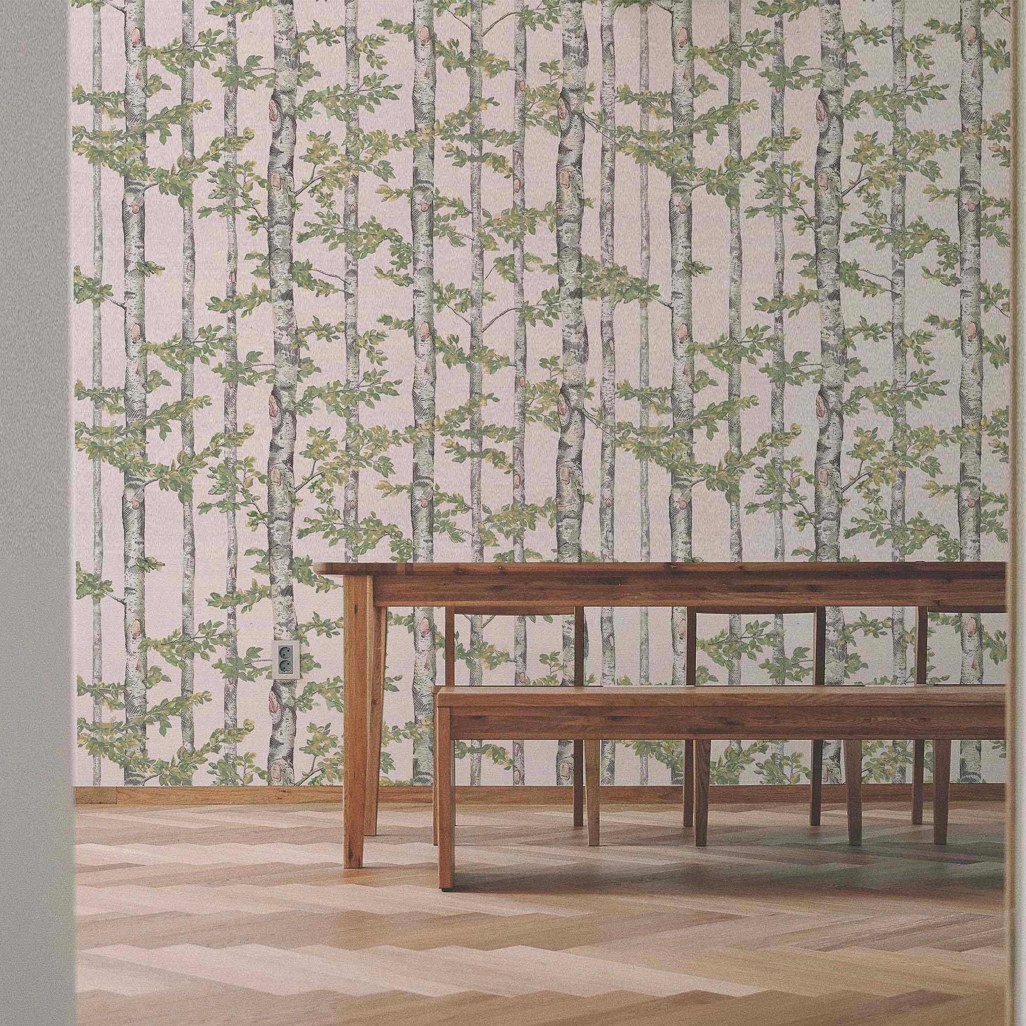 PRIMAVERA EN EL ABEDUL. A medida y en varios colores. Despégalo y pégalo donde quieras. - vinilaroom