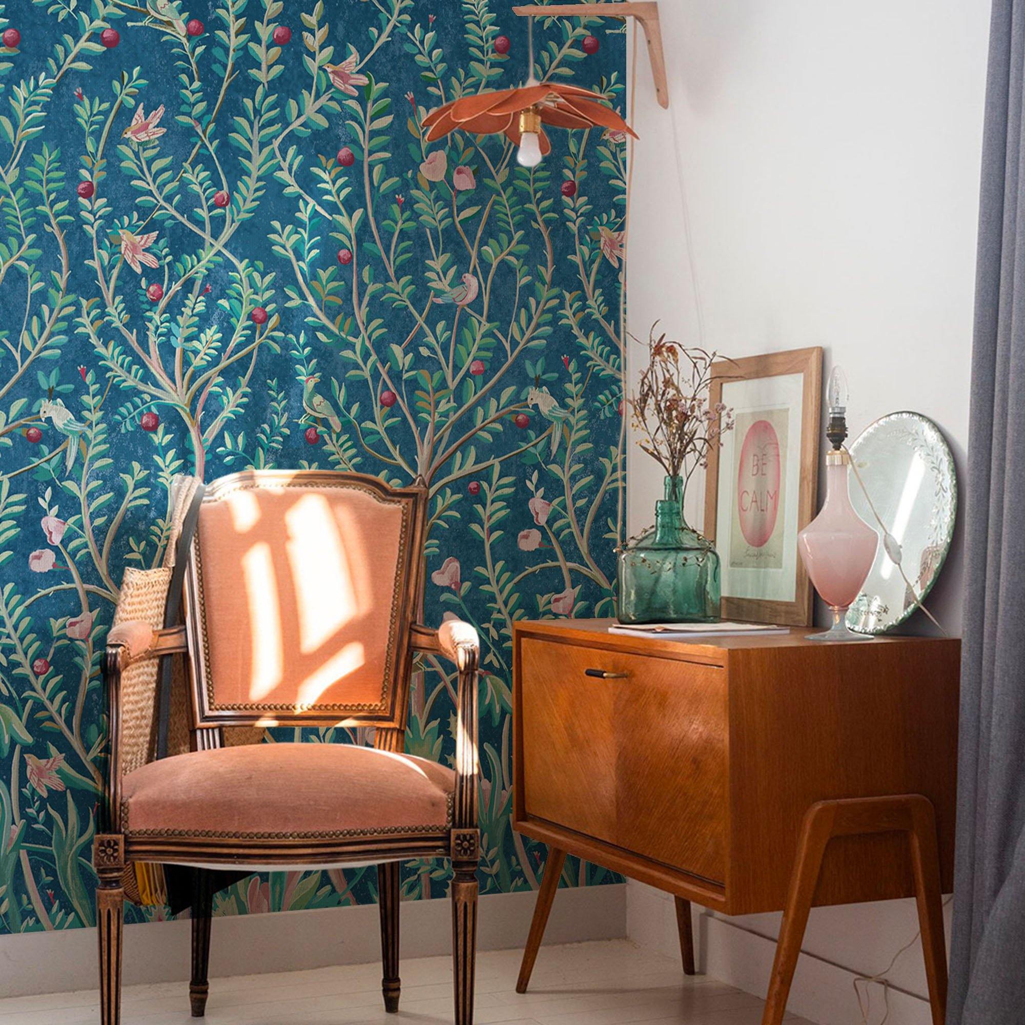 Mural Jardin Morris en varios colores. Despega y pega donde quieras. - vinilaroom