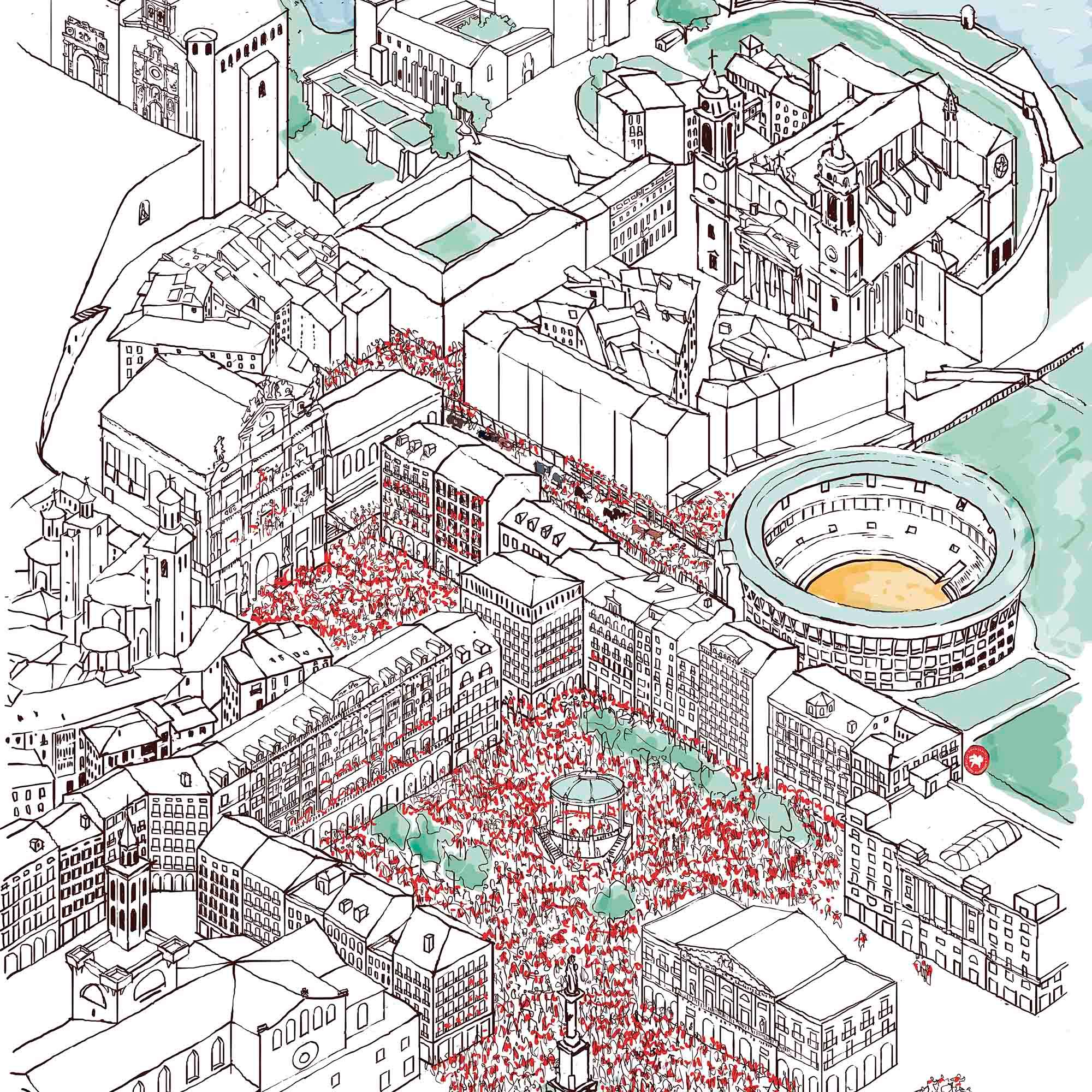 Lamina Pamplona en San Fermin - vinilaroom