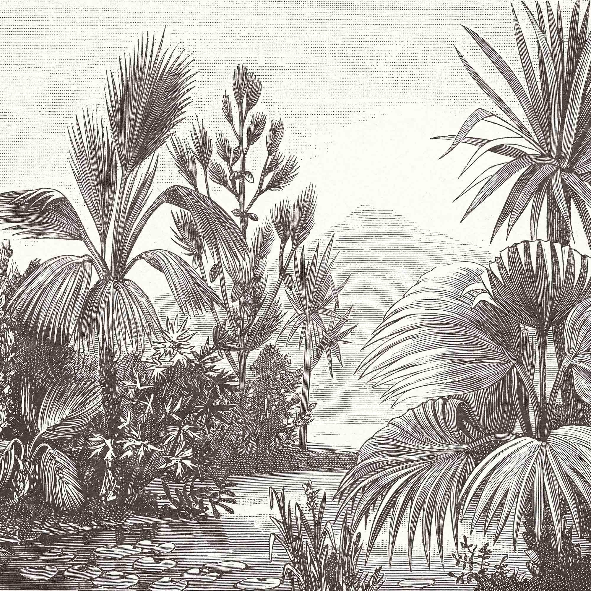 Mural Grabado Selva Vintage. A medida y disponible en varios colores - vinilaroom