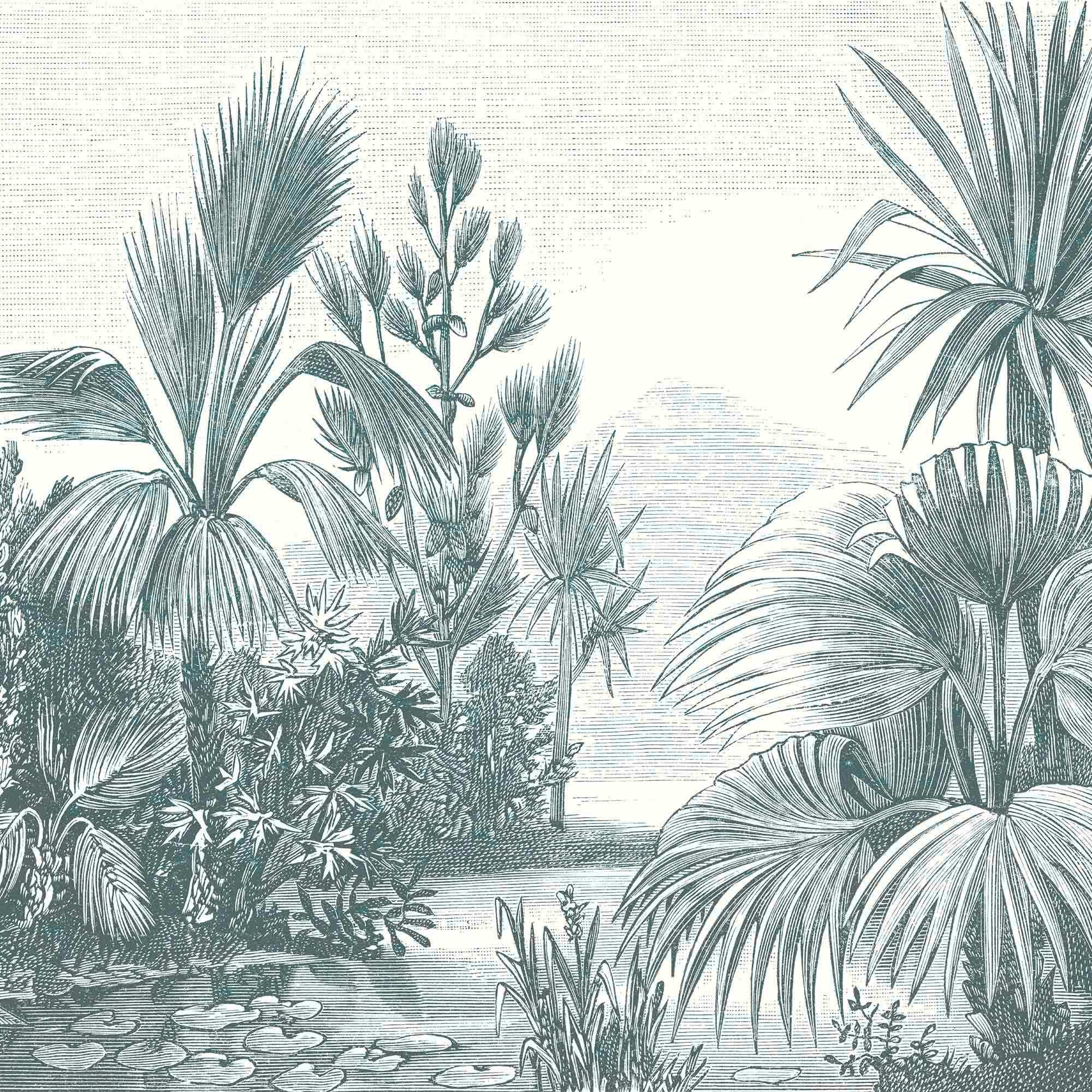 Mural Grabado Selva Vintage. A medida y disponible en varios colores - vinilaroom