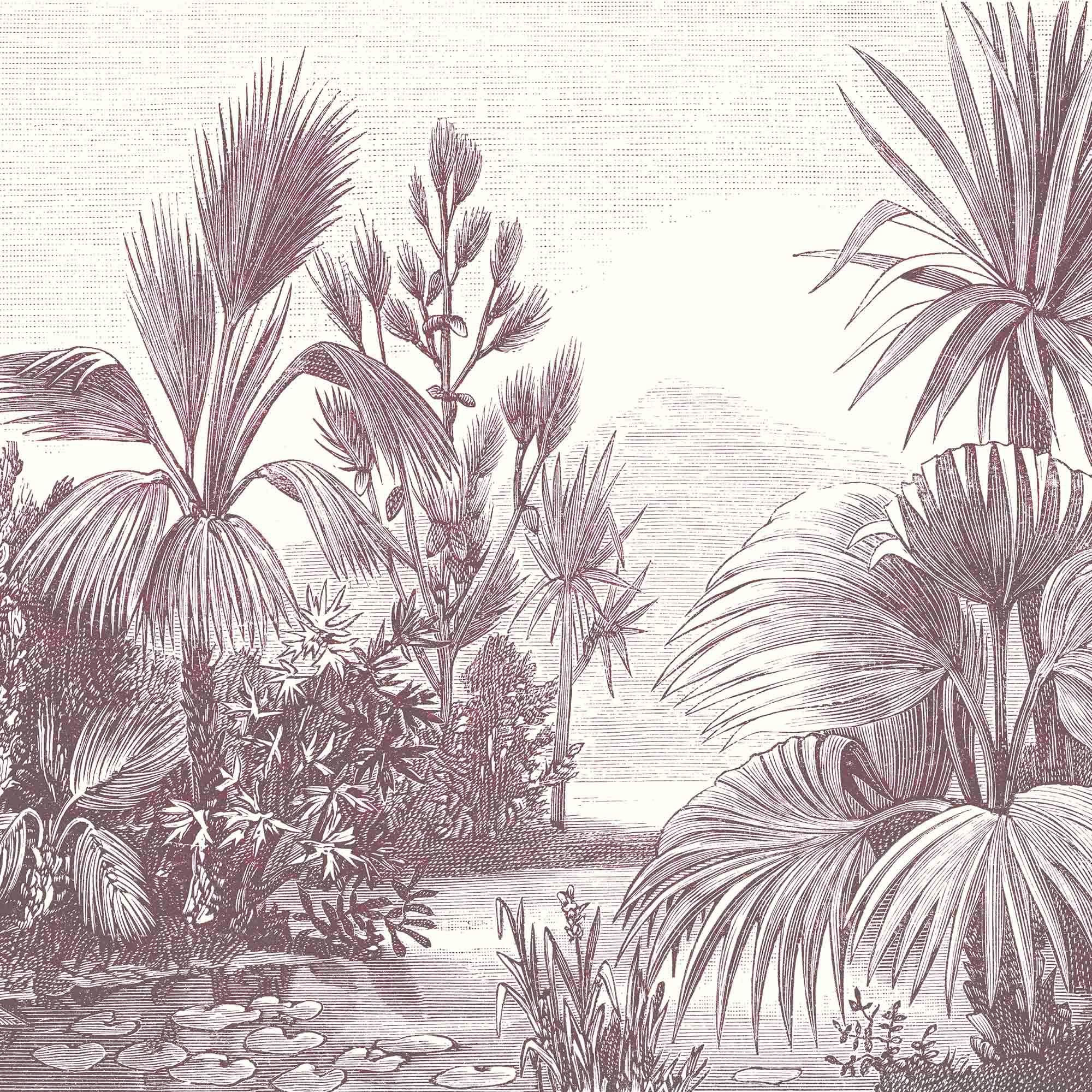 Mural Grabado Selva Vintage. A medida y disponible en varios colores - vinilaroom