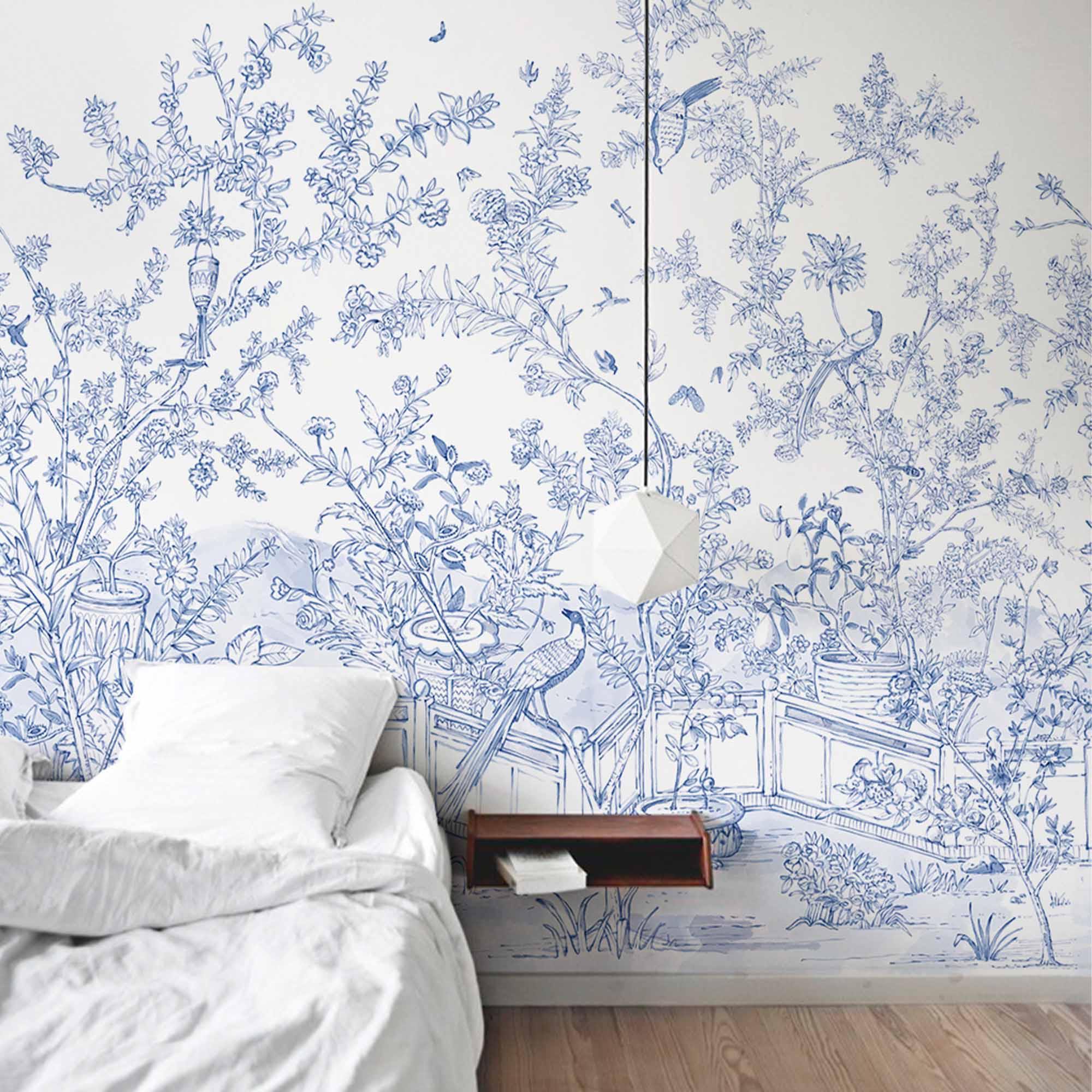 Mural Chinoiserie en Papel de Vinilo Autoadhesivo. Disponible en varios colores y materiales. - vinilaroom