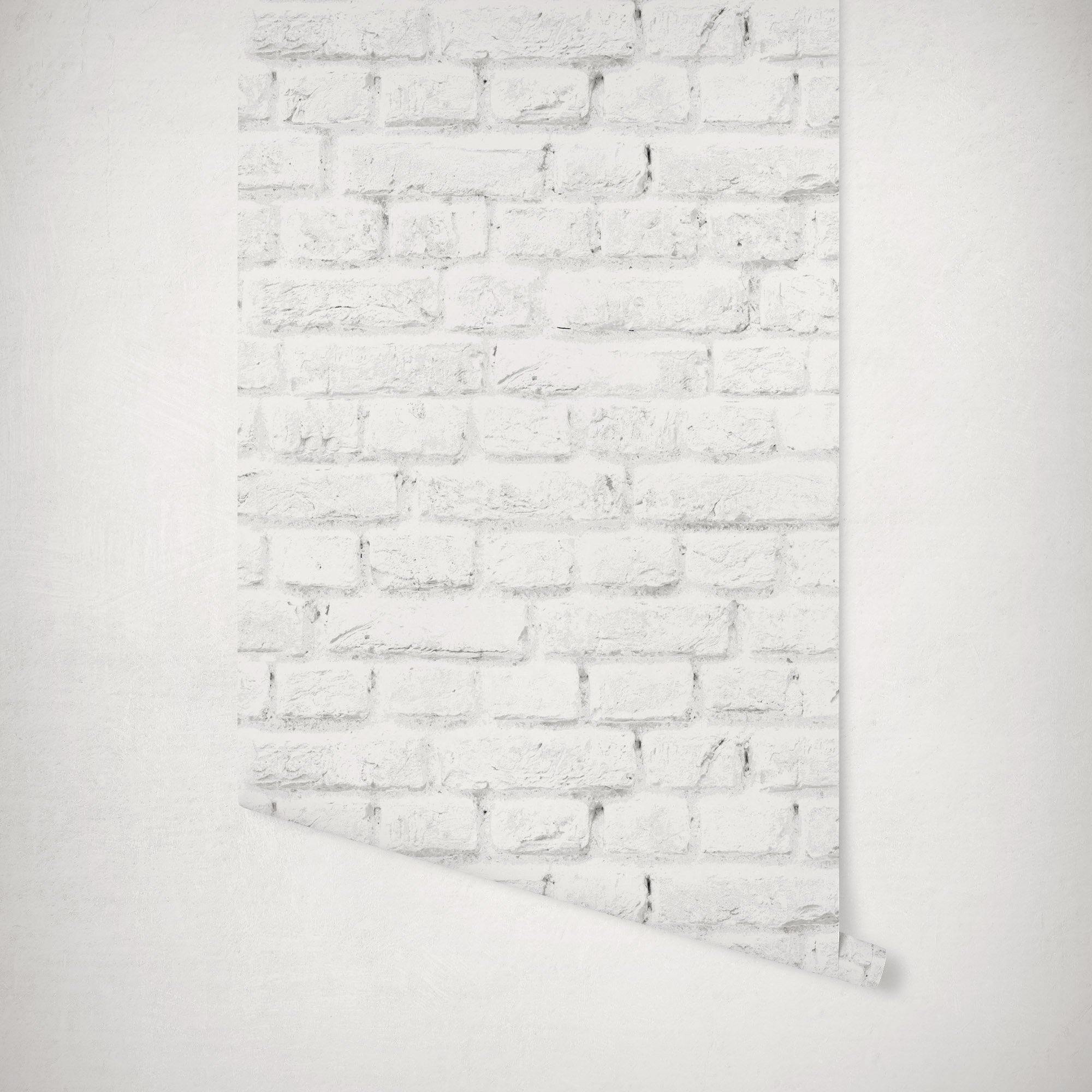Vinilo autoadhesivo Muro de Ladrillo Blanco. A medida. Despégalo y pégalo donde quieras - vinilaroom