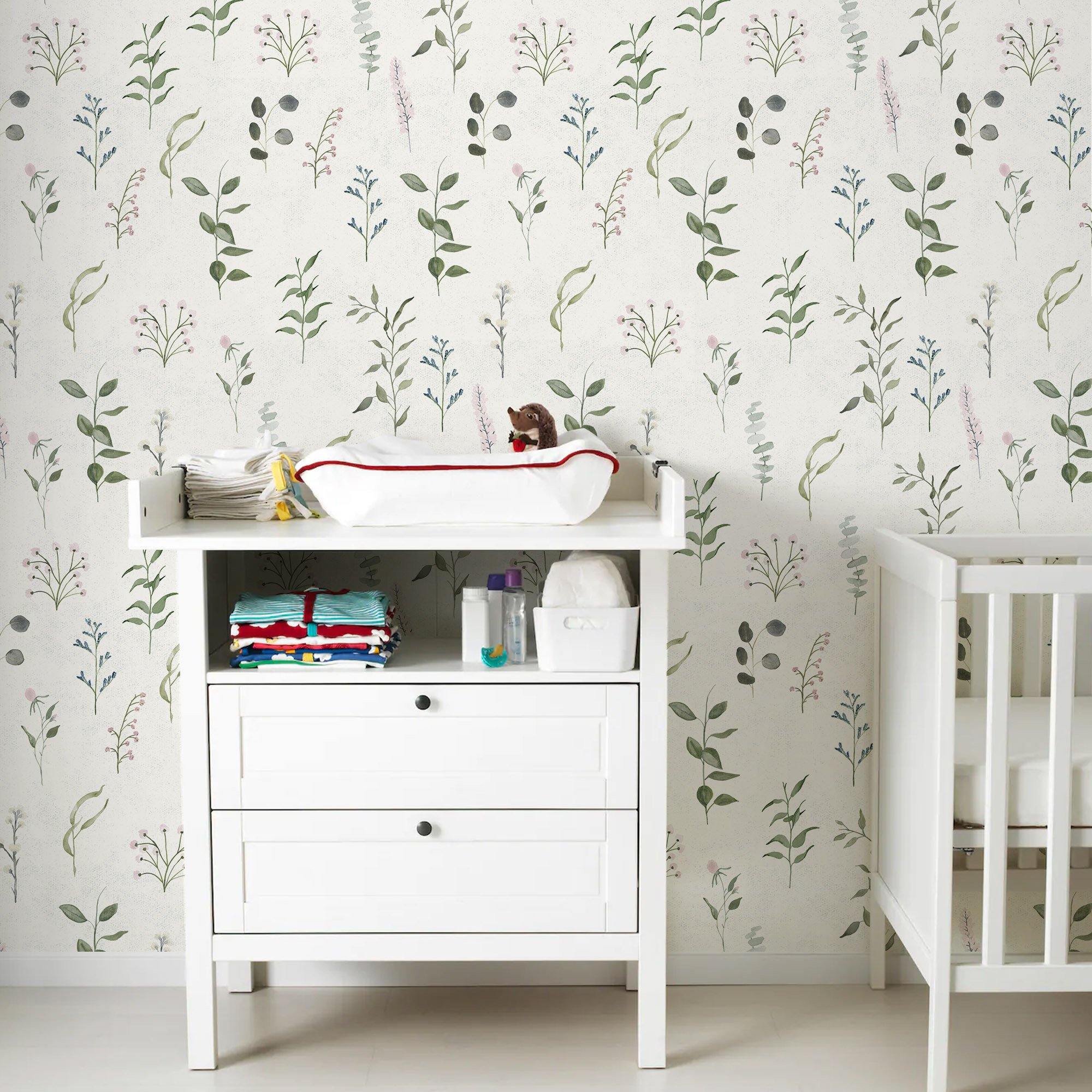 LA PRADERA. Papel de Vinilo Autoadhesivo. Pintado a acuarela para traer el aroma de la pradera a tu casa. - vinilaroom