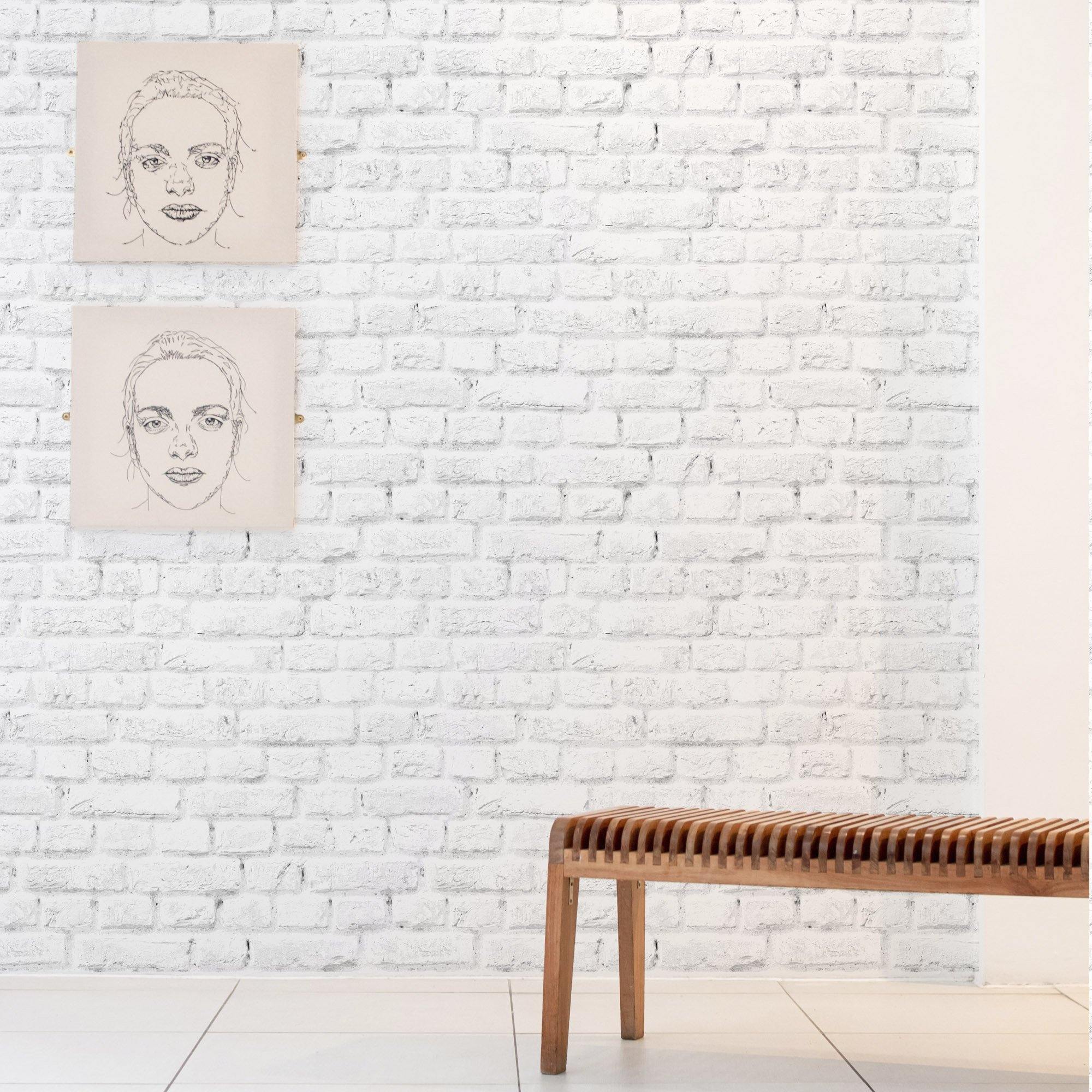 Vinilo autoadhesivo Muro de Ladrillo Blanco. A medida. Despégalo y pégalo donde quieras - vinilaroom