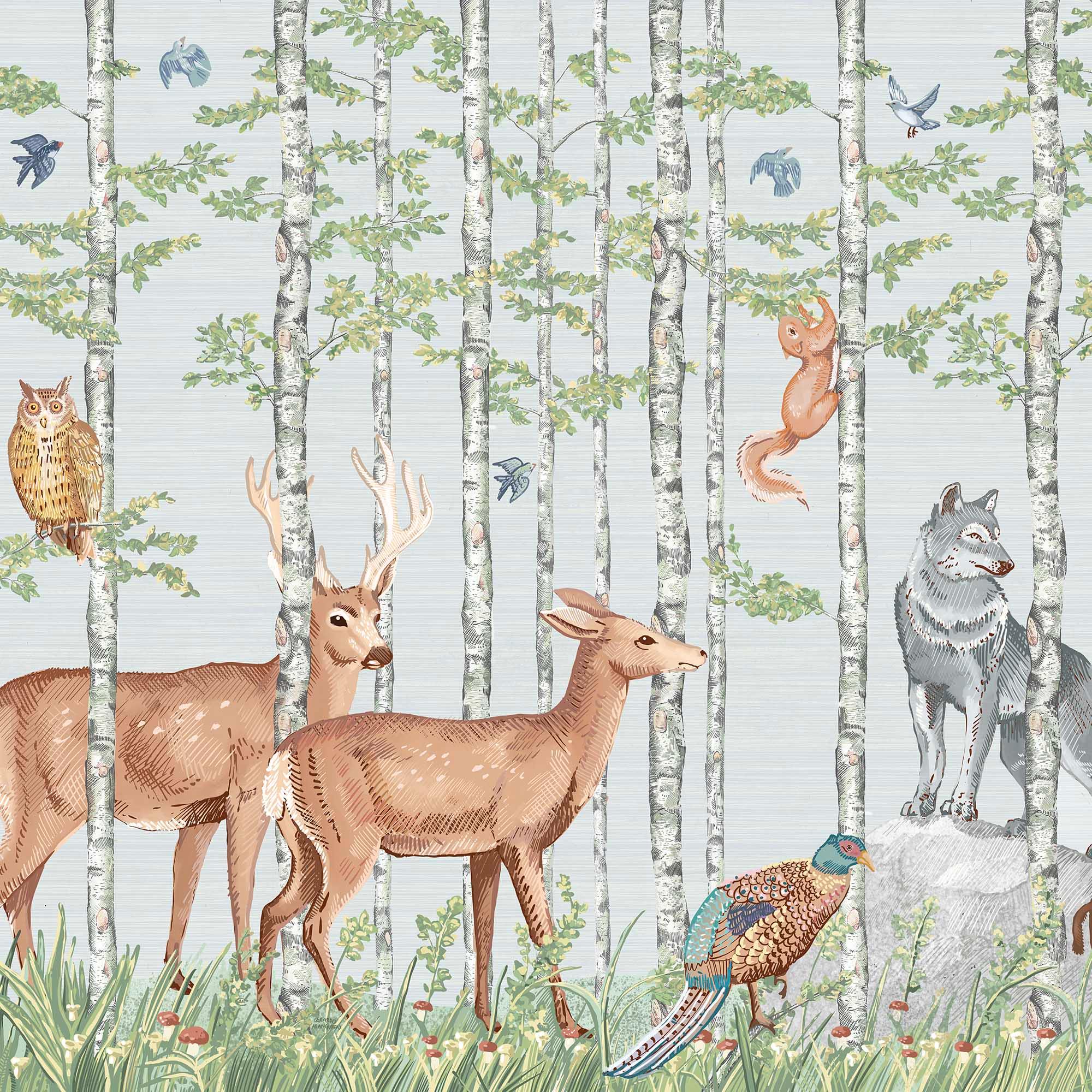 ANIMALES DEL BOSQUE. Disponible en 3 colores de fondo. Despégalo y pégalo donde quieras. - vinilaroom