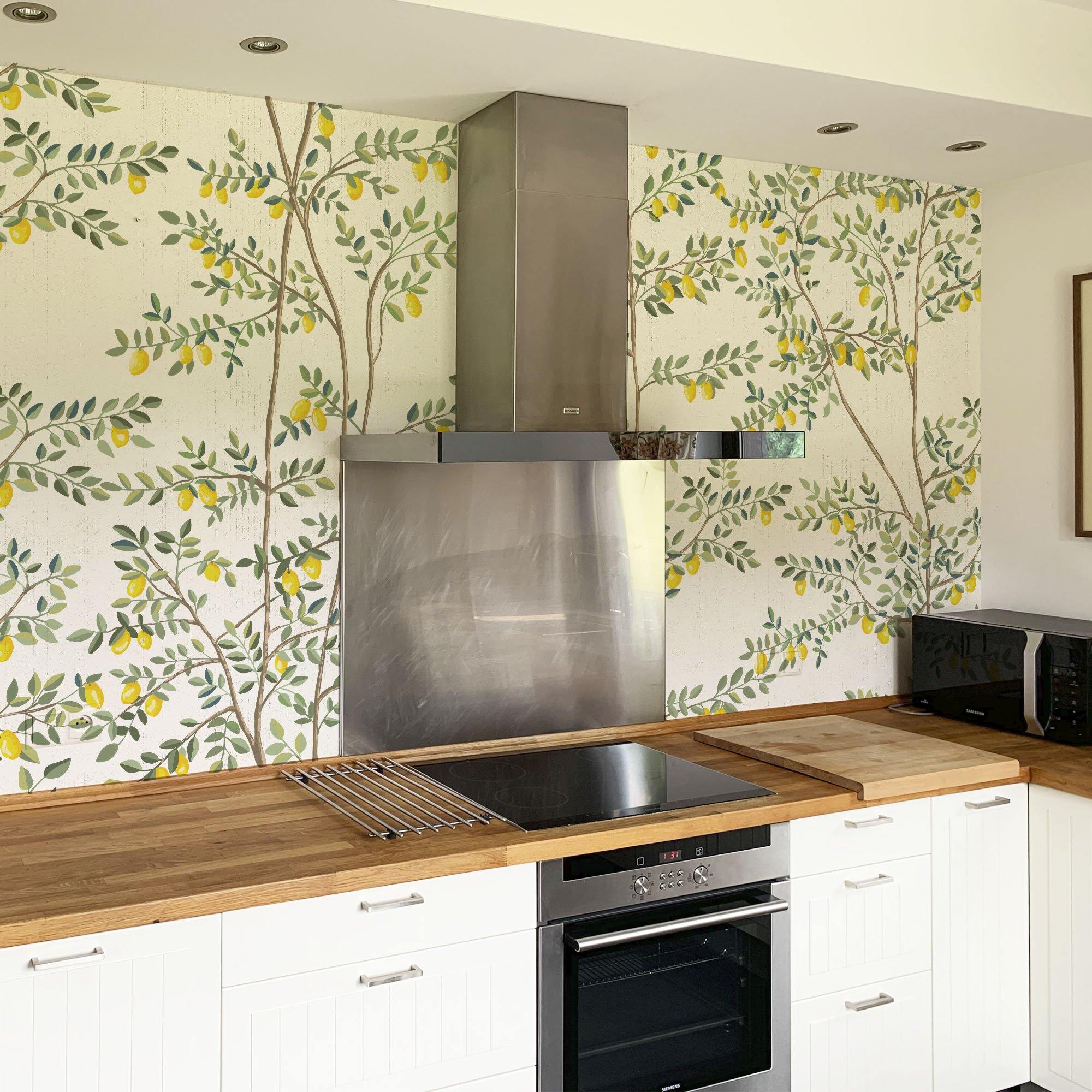 El sol del limonero. A medida. Fondo Blanco Roto. Despégalo y pégalo donde quieras - vinilaroom