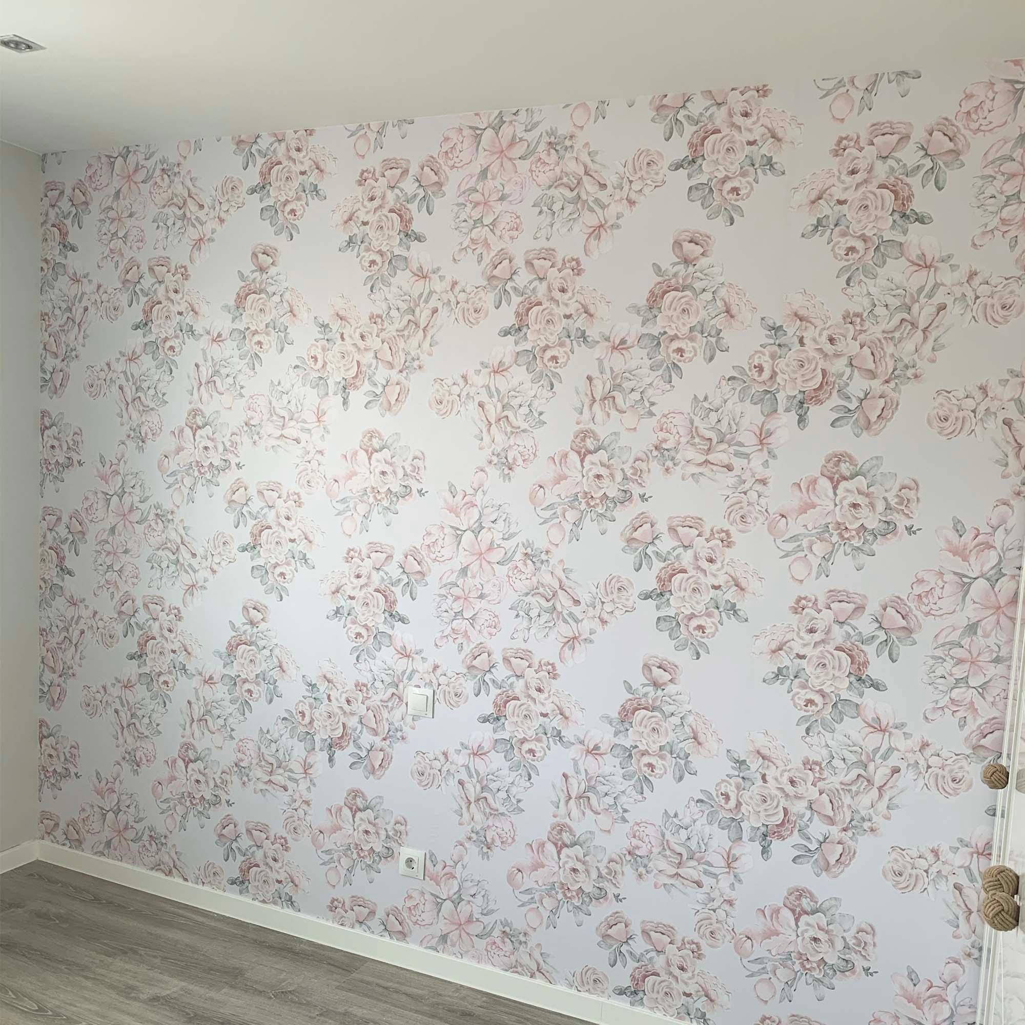 FLORES PRECIOSAS. Papel de vinilo autoadhesivo. Diseñado junto a Noemi Salazar. Disponible en varios colores de fondo. - vinilaroom