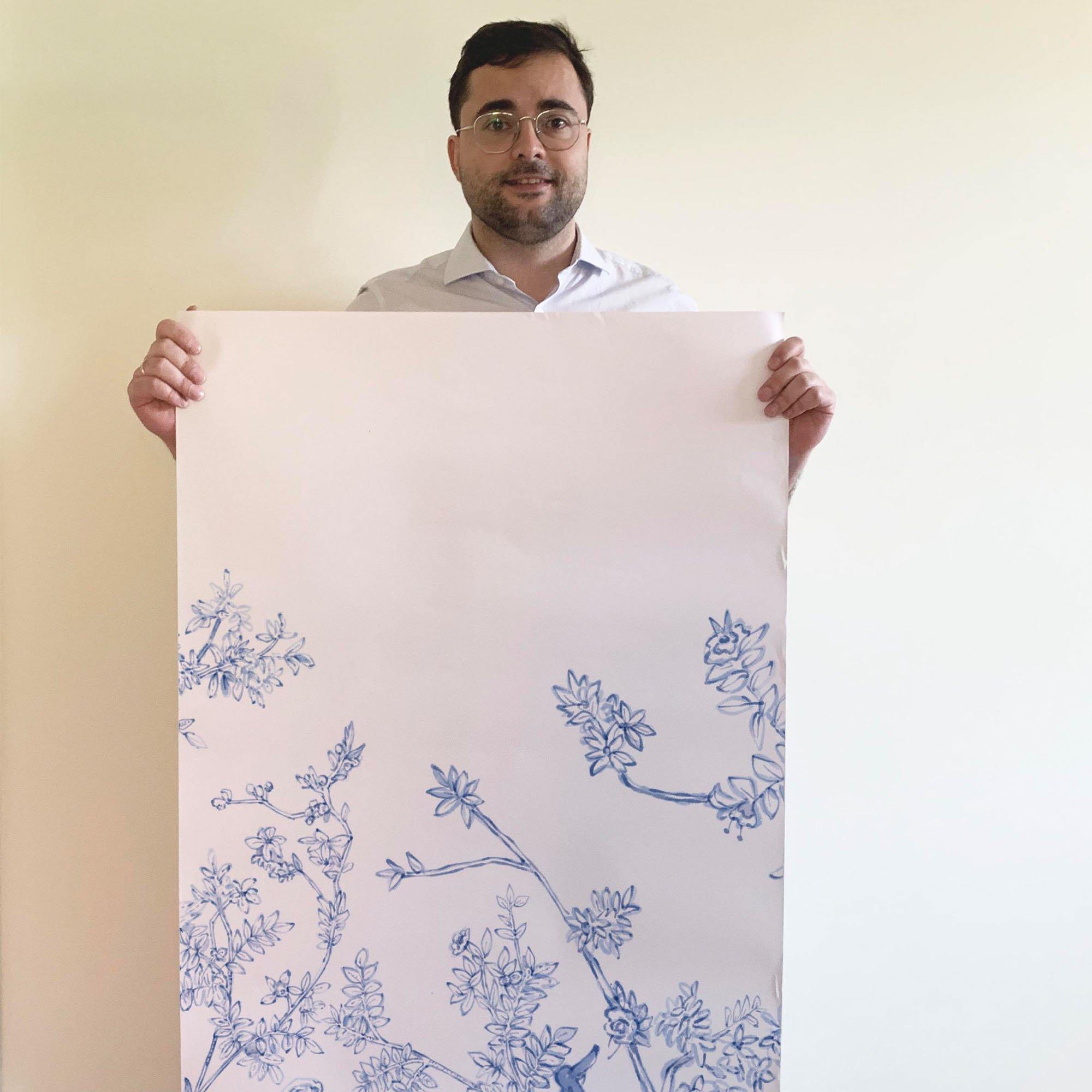 Mural Chinoiserie en Papel de Vinilo Autoadhesivo. Disponible en varios colores y materiales. - vinilaroom