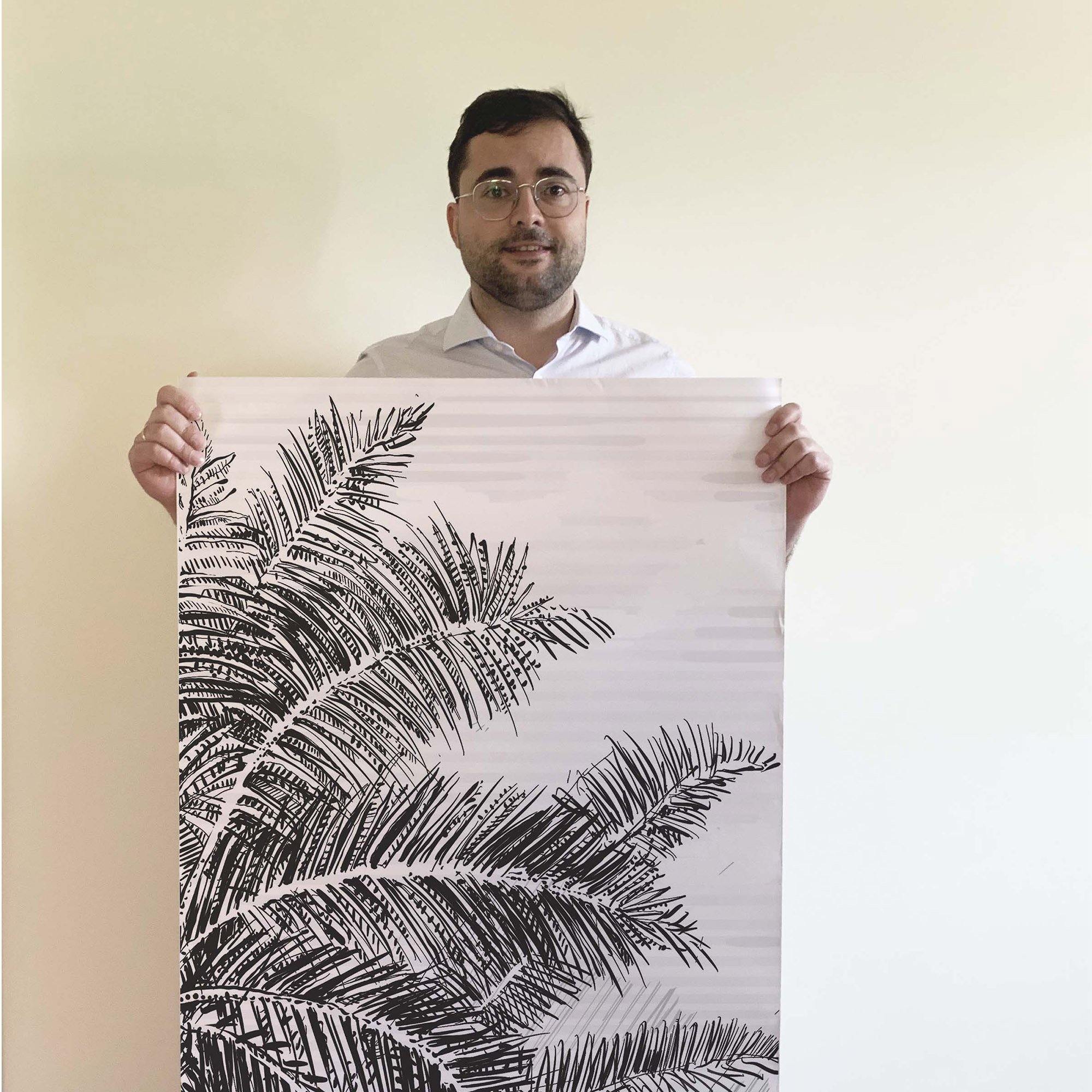 MURAL GRABADO DEL ALTIPLANO. Pintado a tinta por Gerardo Aranguren en colaboración con @alfombrasetnicas. Fondo blanco roto - vinilaroom