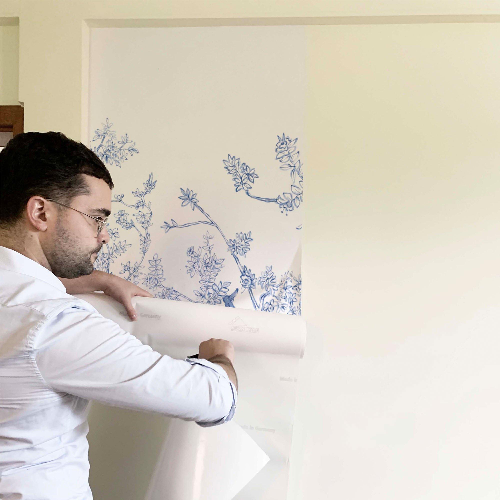 Mural Chinoiserie en Papel de Vinilo Autoadhesivo. Disponible en varios colores y materiales. - vinilaroom