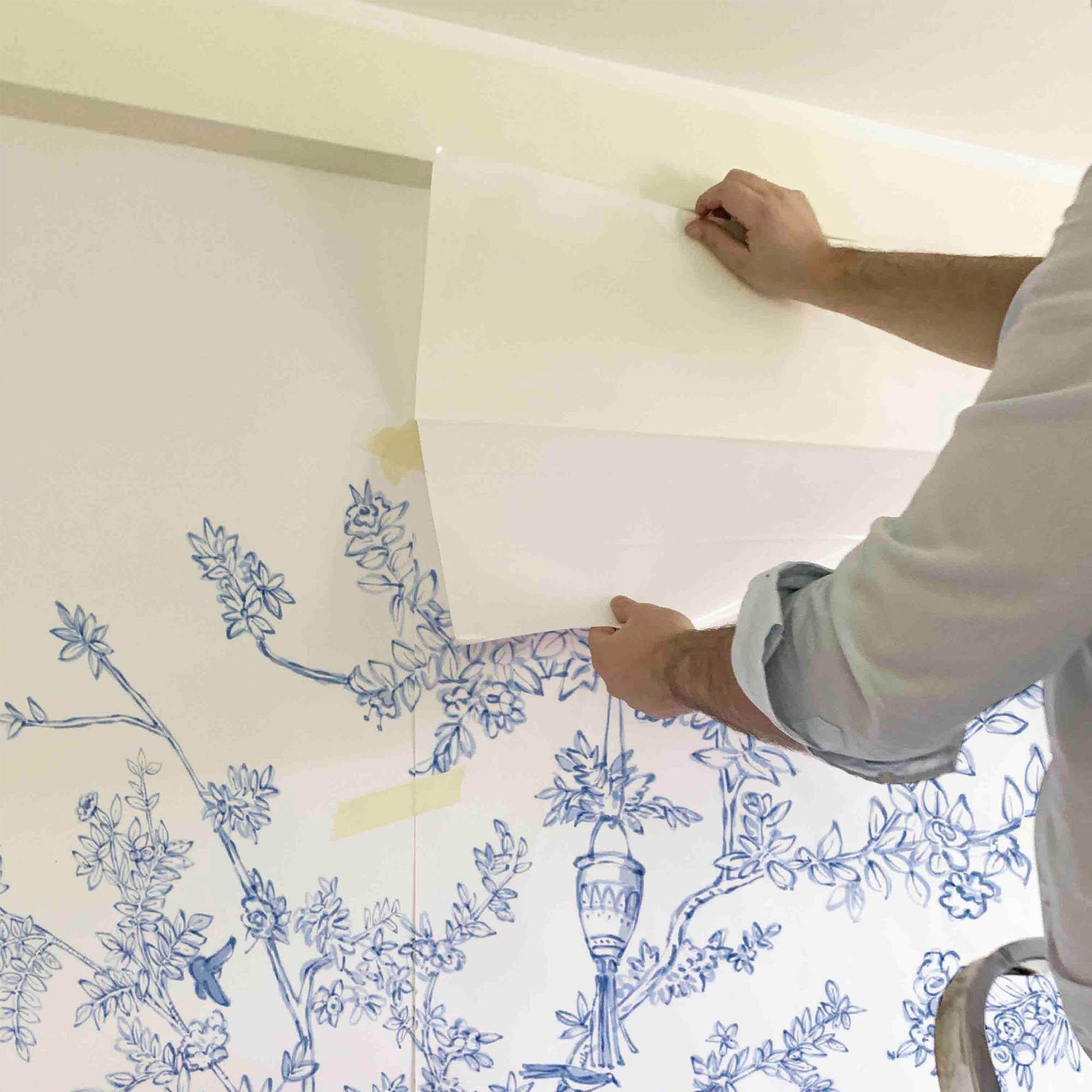 Mural Chinoiserie en Papel de Vinilo Autoadhesivo. Disponible en varios colores y materiales. - vinilaroom