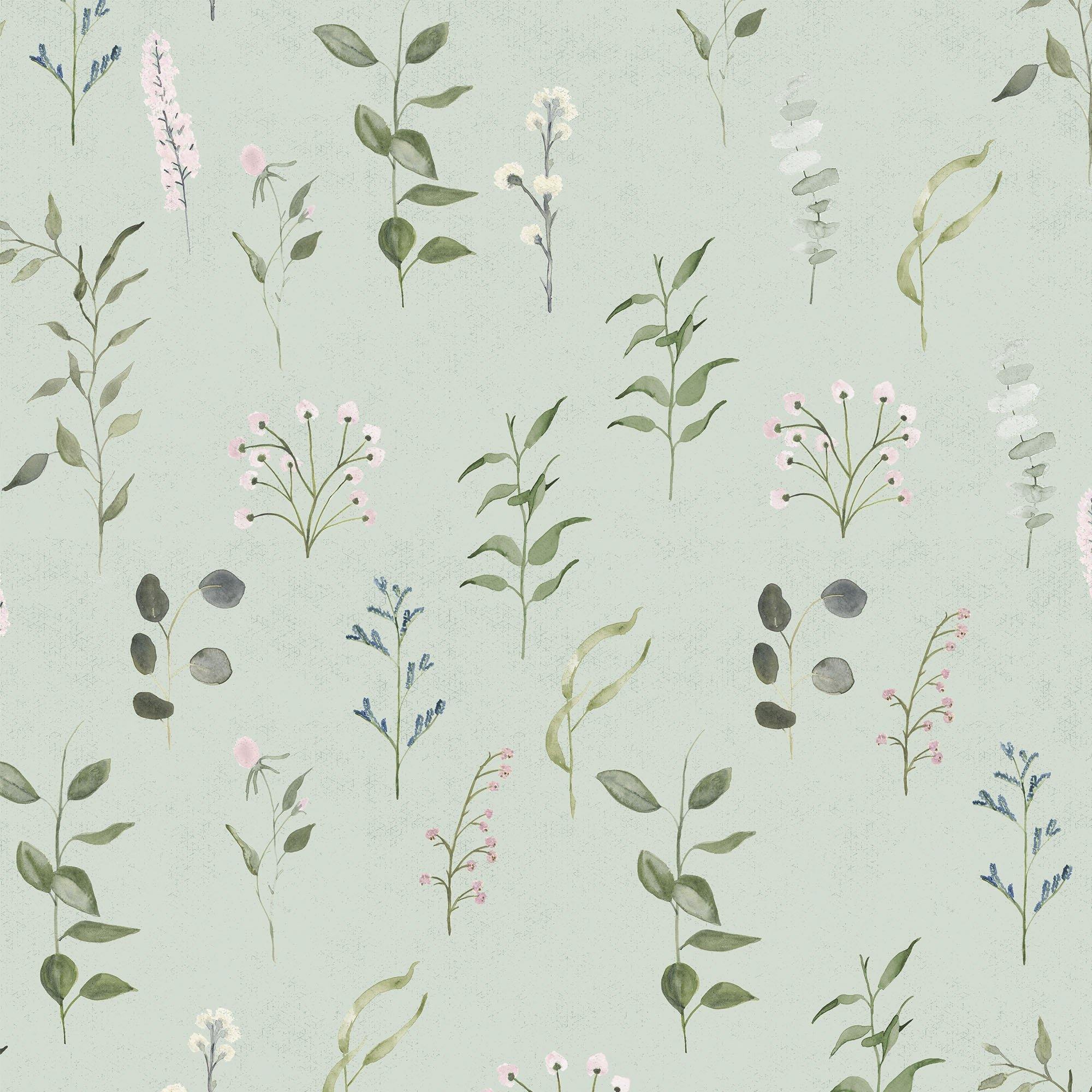 LA PRADERA. Papel de Vinilo Autoadhesivo. Pintado a acuarela para traer el aroma de la pradera a tu casa. - vinilaroom