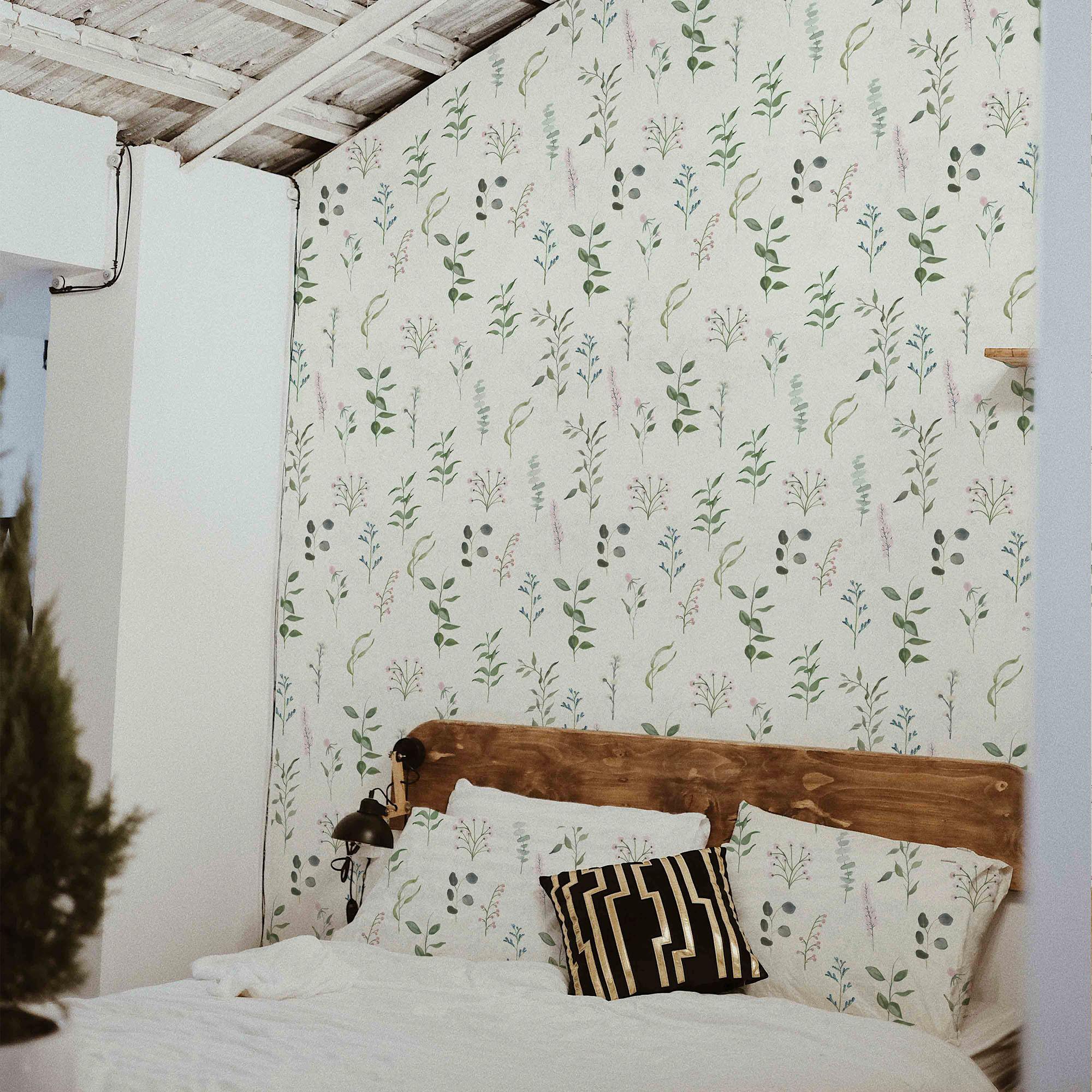 LA PRADERA. Papel de Vinilo Autoadhesivo. Pintado a acuarela para traer el aroma de la pradera a tu casa. - vinilaroom