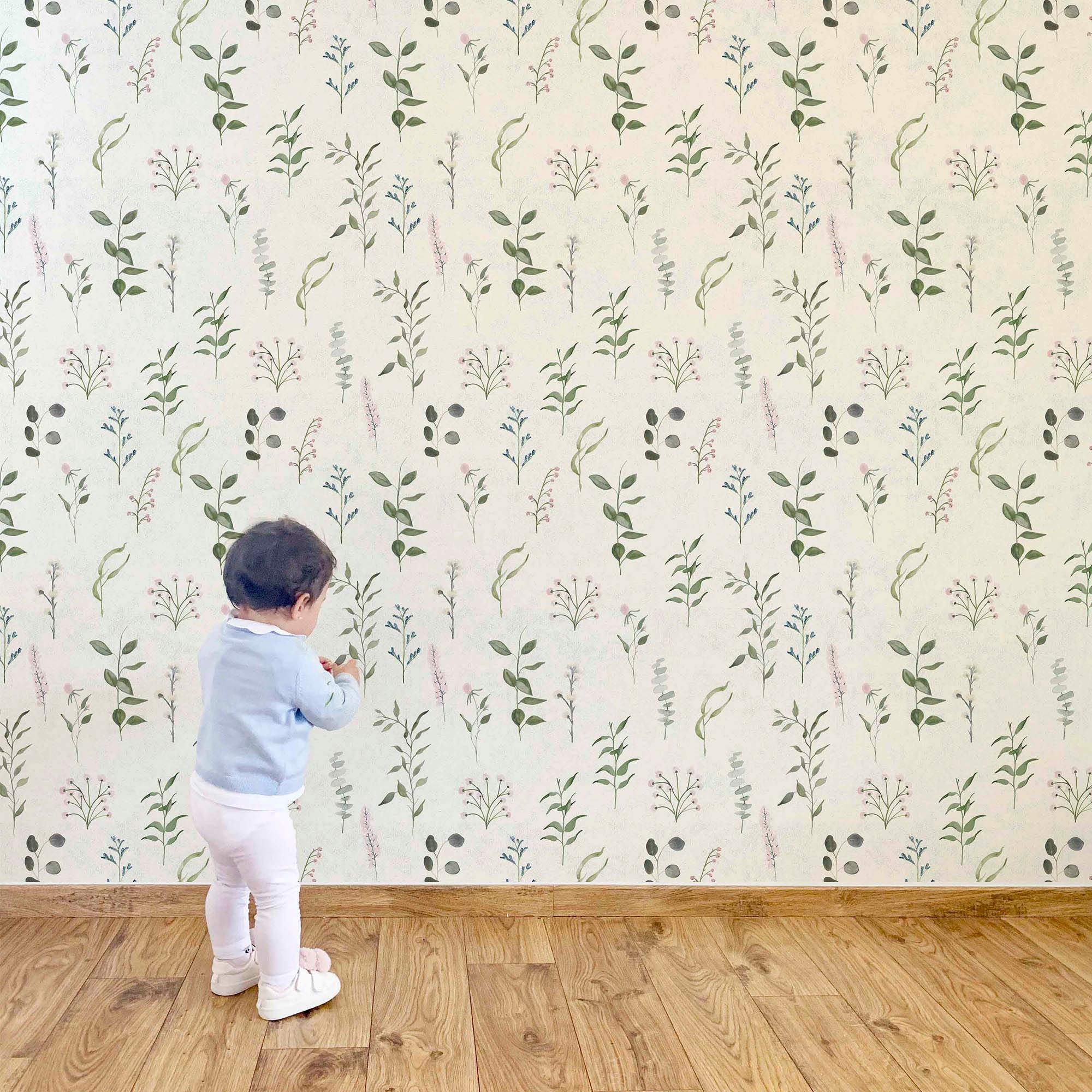 LA PRADERA. Papel de Vinilo Autoadhesivo. Pintado a acuarela para traer el aroma de la pradera a tu casa. - vinilaroom