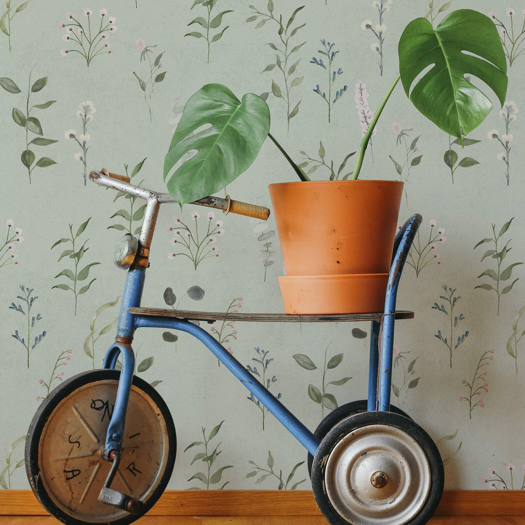 LA PRADERA. Papel de Vinilo Autoadhesivo. Pintado a acuarela para traer el aroma de la pradera a tu casa. - vinilaroom