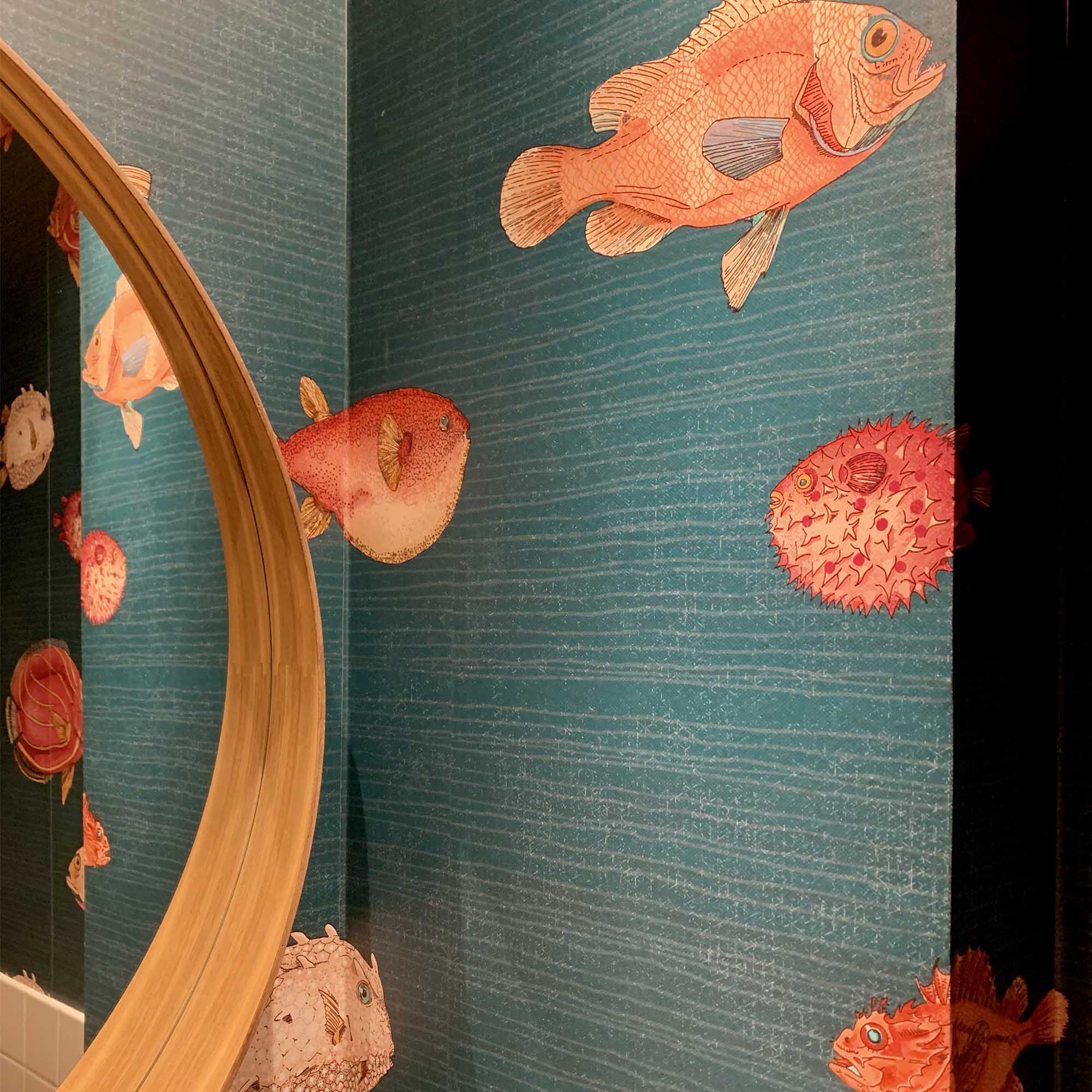 papel pintado autoadhesivo baño espejo