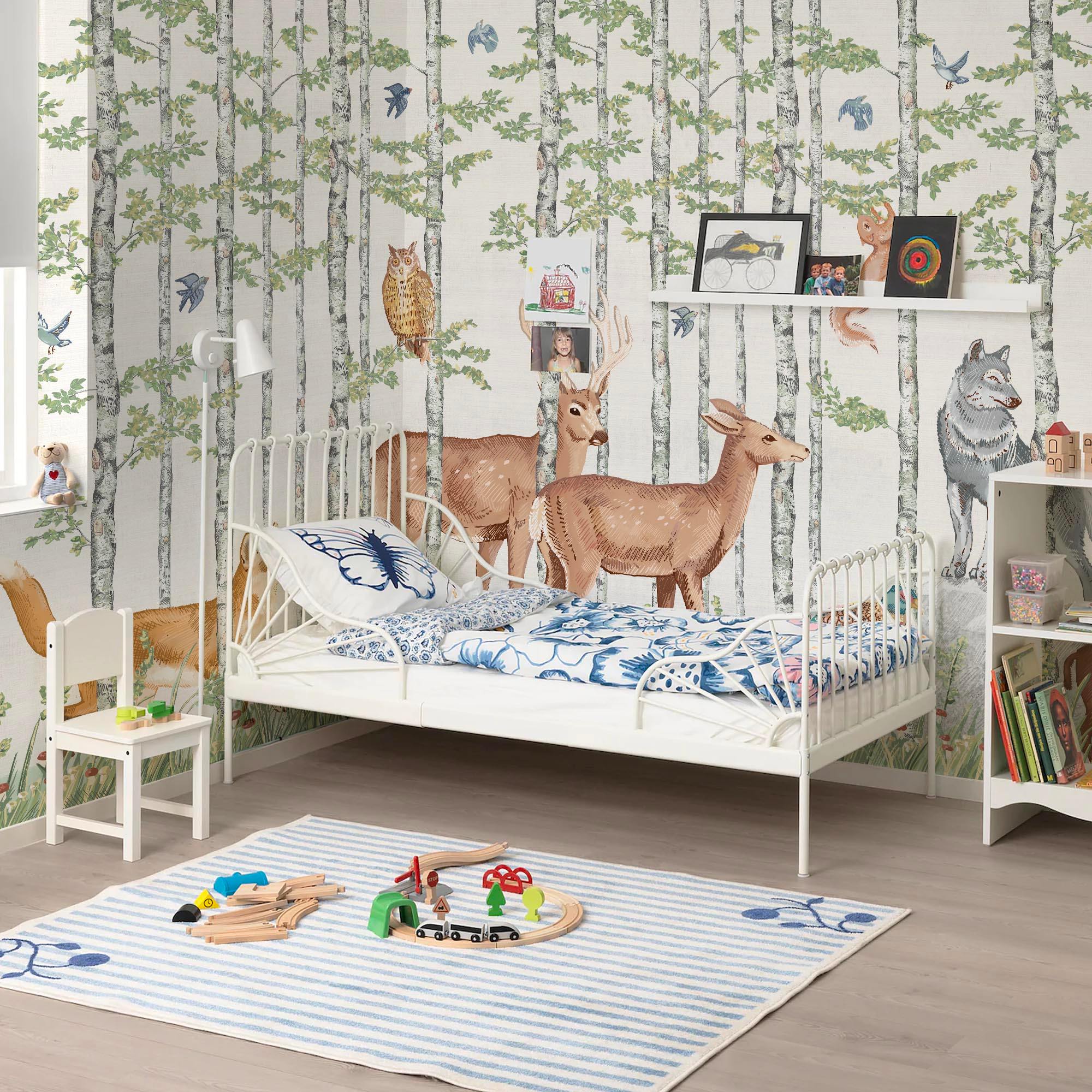 ANIMALES DEL BOSQUE. Disponible en 3 colores de fondo. Despégalo y pégalo donde quieras. - vinilaroom