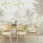 MURAL GRABADO DEL ALTIPLANO. Pintado a tinta por Gerardo Aranguren en colaboración con @alfombrasetnicas. Fondo blanco roto - vinilaroom