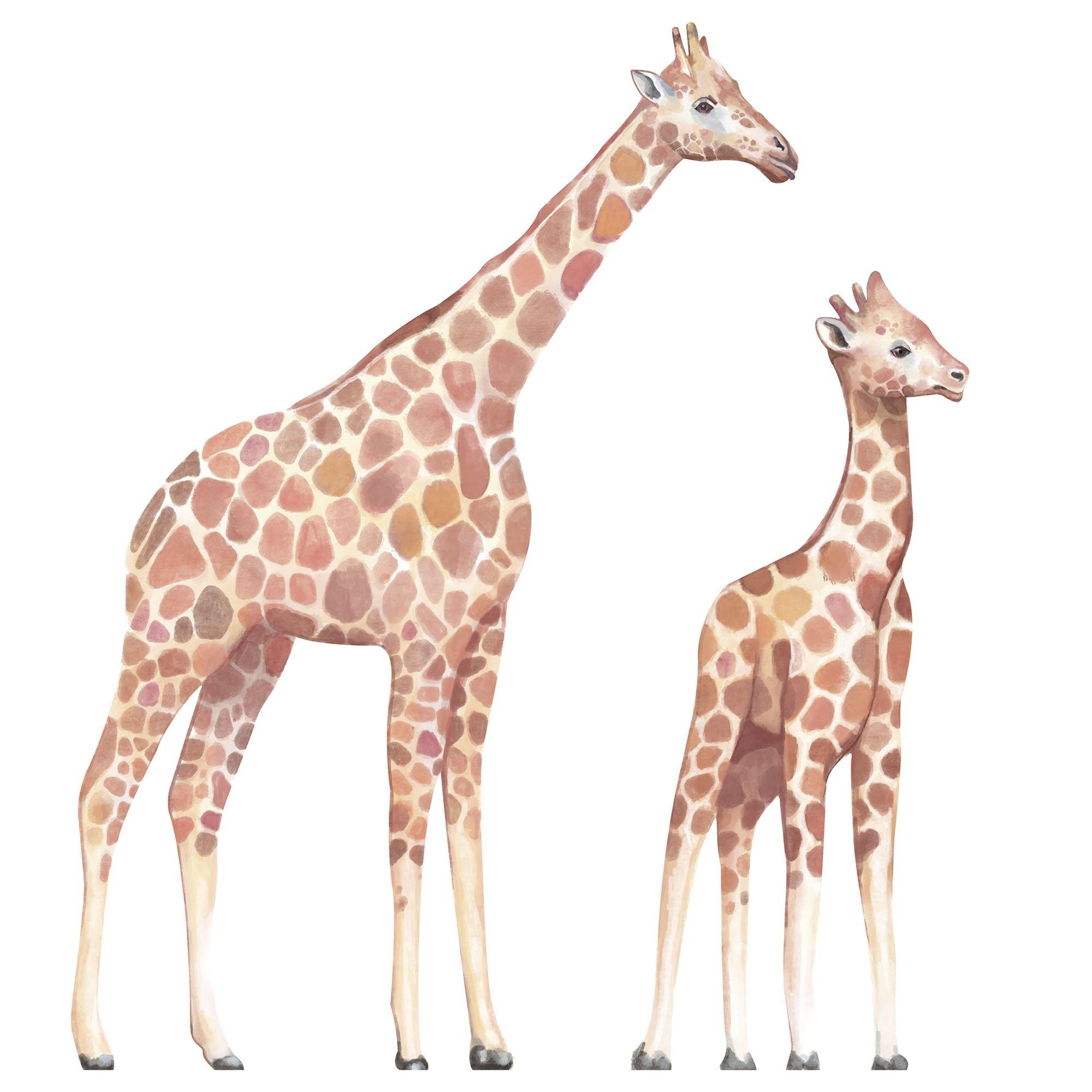 2 Jirafas Africanas en vinilo autoadhesivo. Altura 170cm y 120cm. Despégalas y pégalas donde quieras - vinilaroom