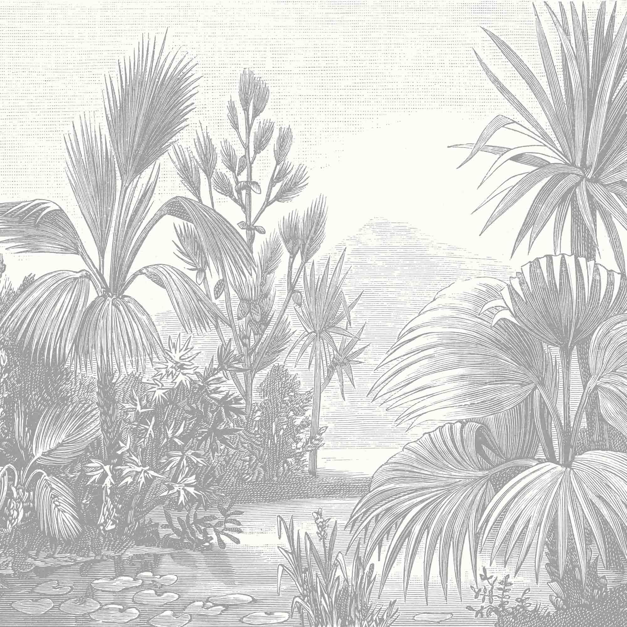 Mural Grabado Selva Vintage. A medida y disponible en varios colores - vinilaroom