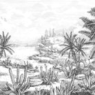 MURAL GRABADO DEL ALTIPLANO. Pintado a tinta por Gerardo Aranguren en colaboración con @alfombrasetnicas. Fondo blanco roto - vinilaroom