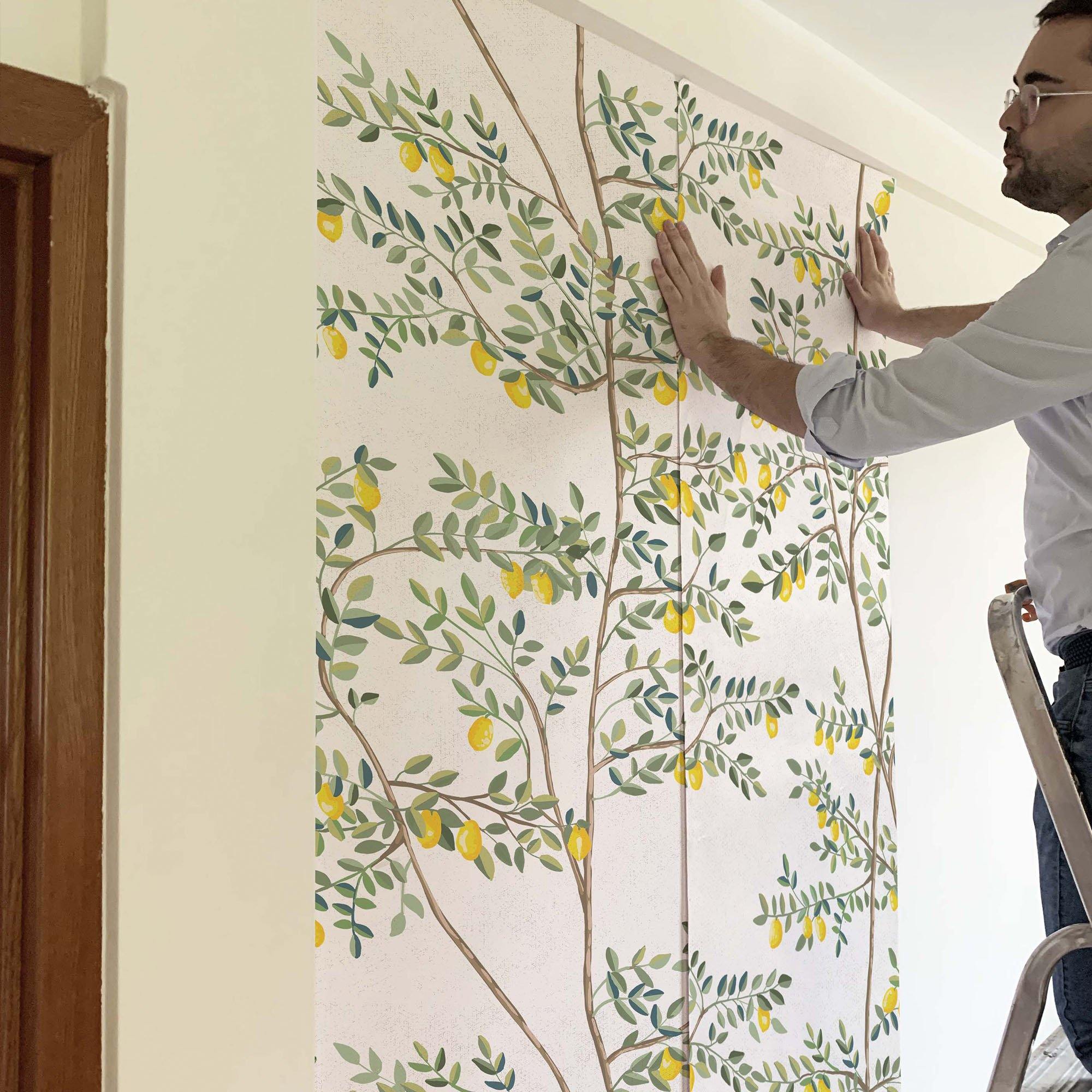 El sol del limonero. A medida. Fondo Blanco Roto. Despégalo y pégalo donde quieras - vinilaroom