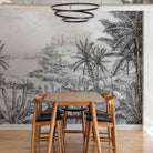 MURAL GRABADO DEL ALTIPLANO. Pintado a tinta por Gerardo Aranguren en colaboración con @alfombrasetnicas. Fondo blanco roto - vinilaroom