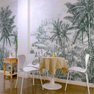 MURAL GRABADO DEL ALTIPLANO. Pintado a tinta por Gerardo Aranguren en colaboración con @alfombrasetnicas. Fondo blanco roto - vinilaroom