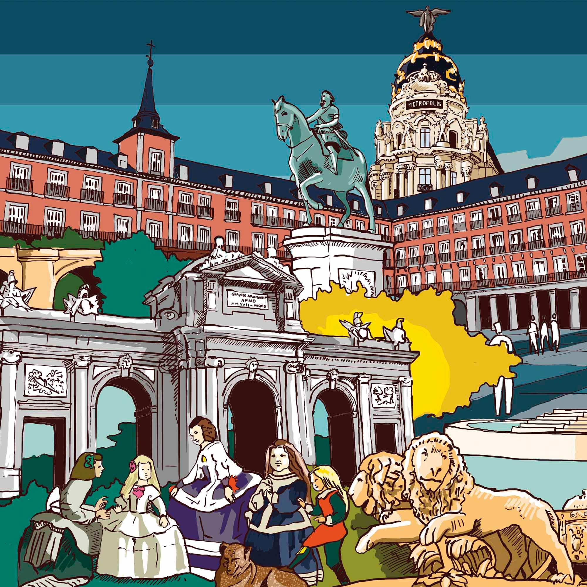 Lámina Panorámica Madrid - vinilaroom