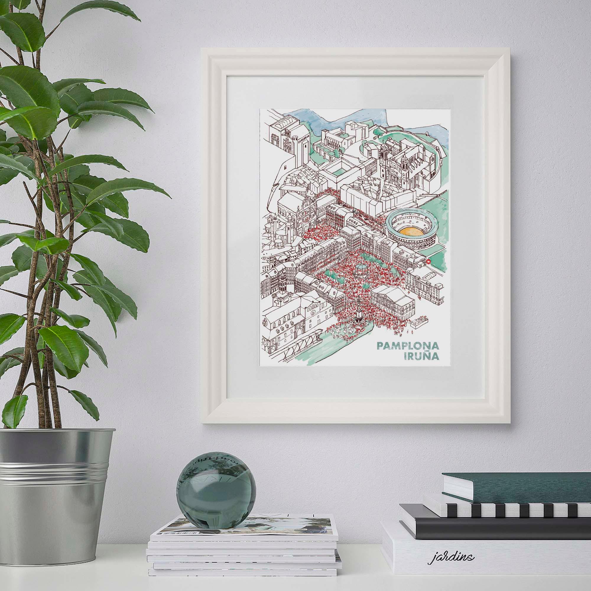 Lamina Pamplona en San Fermin - vinilaroom