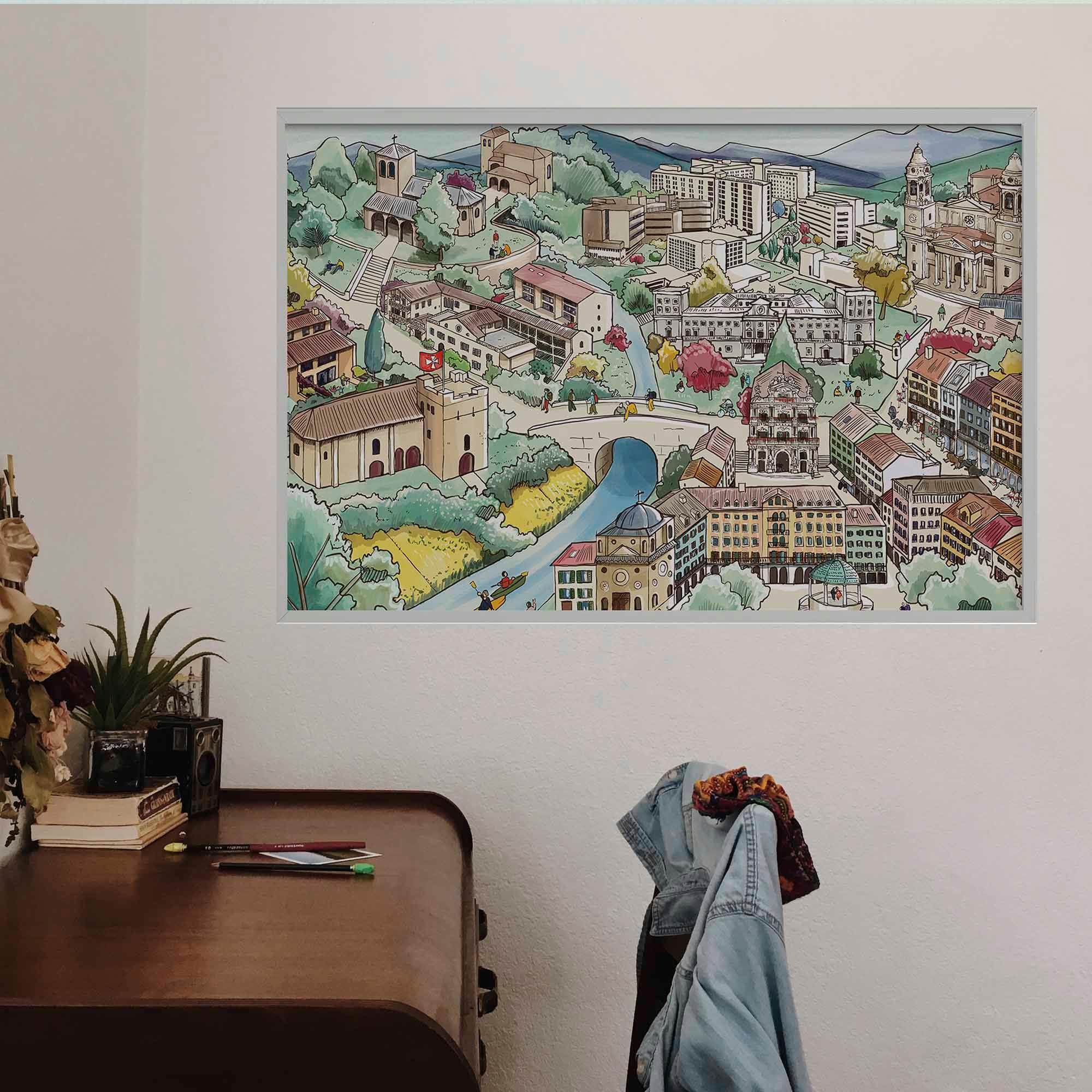 Lámina de Cizur a Pamplona - vinilaroom