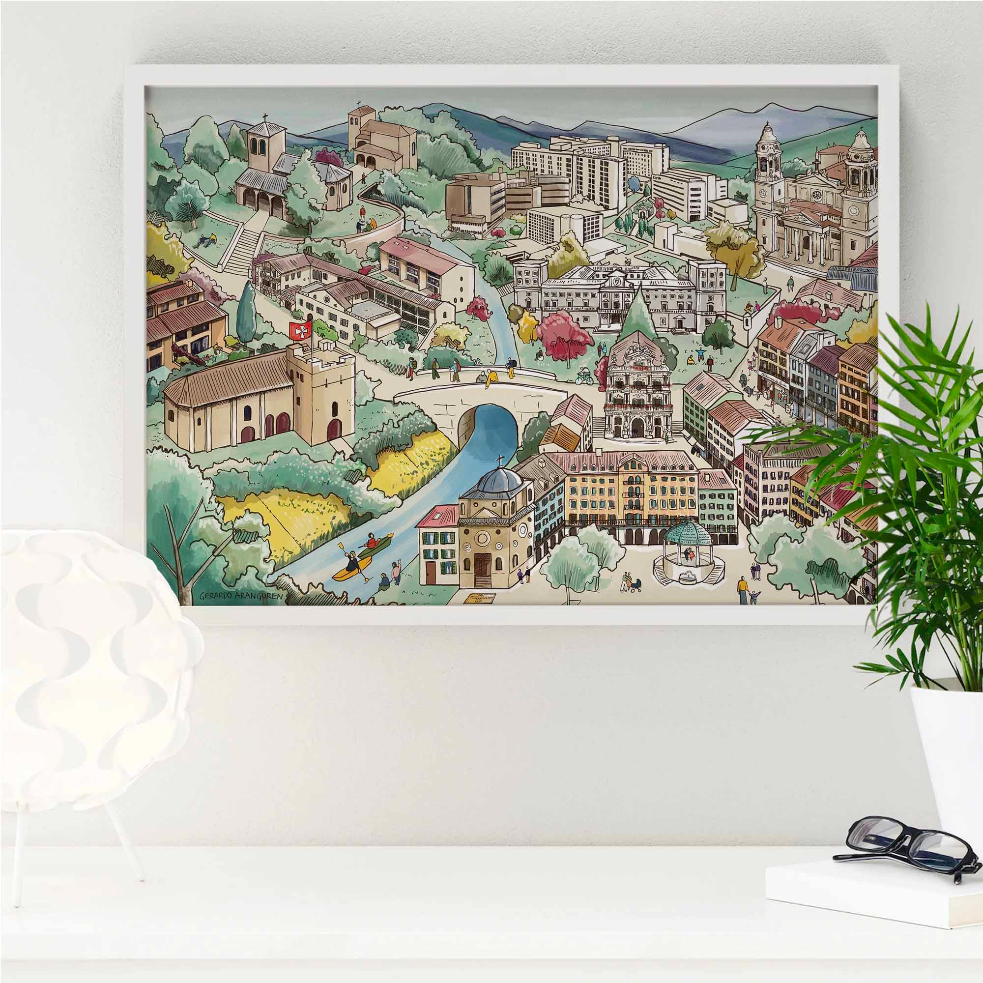 Lámina de Cizur a Pamplona - vinilaroom