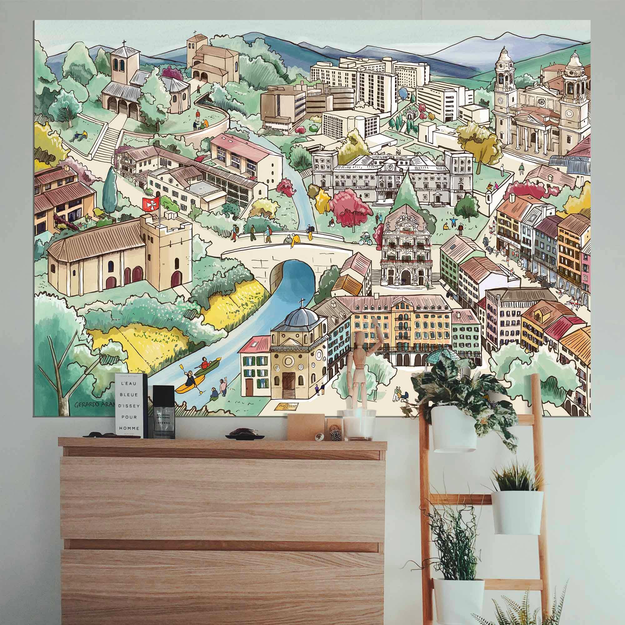 Lámina de Cizur a Pamplona - vinilaroom