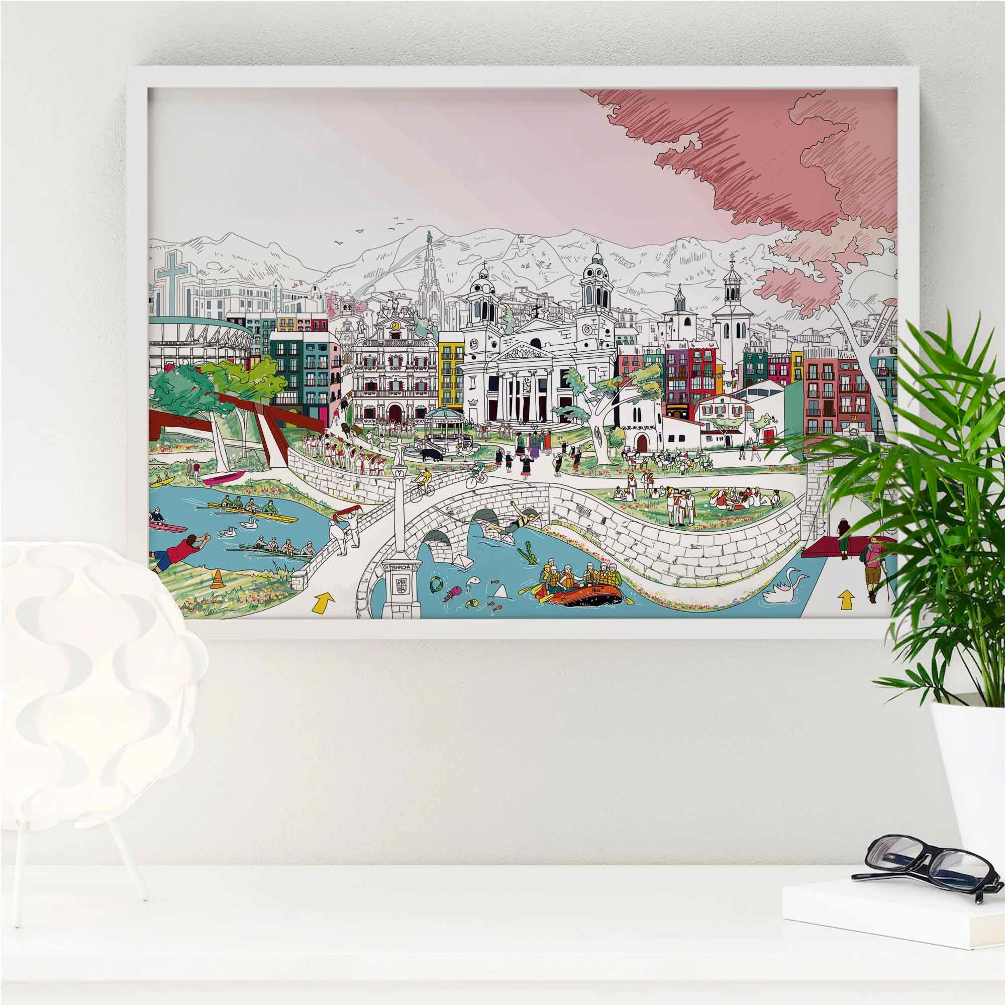 Lámina Panorámica Pamplona - vinilaroom