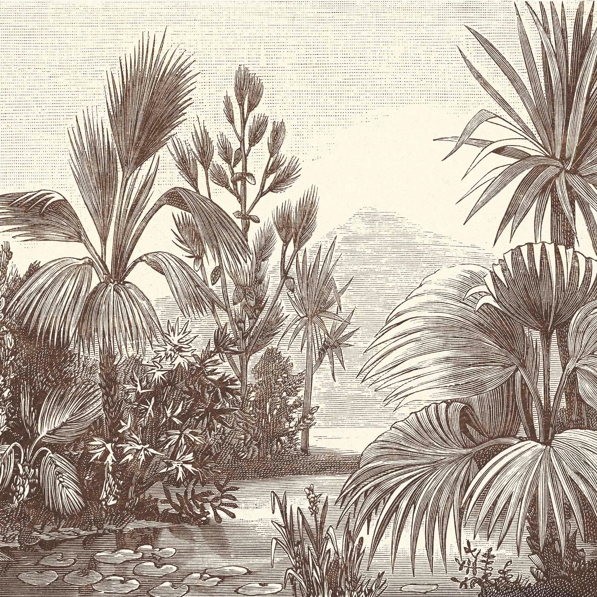 Mural Grabado Selva Vintage. A medida y disponible en varios colores - vinilaroom