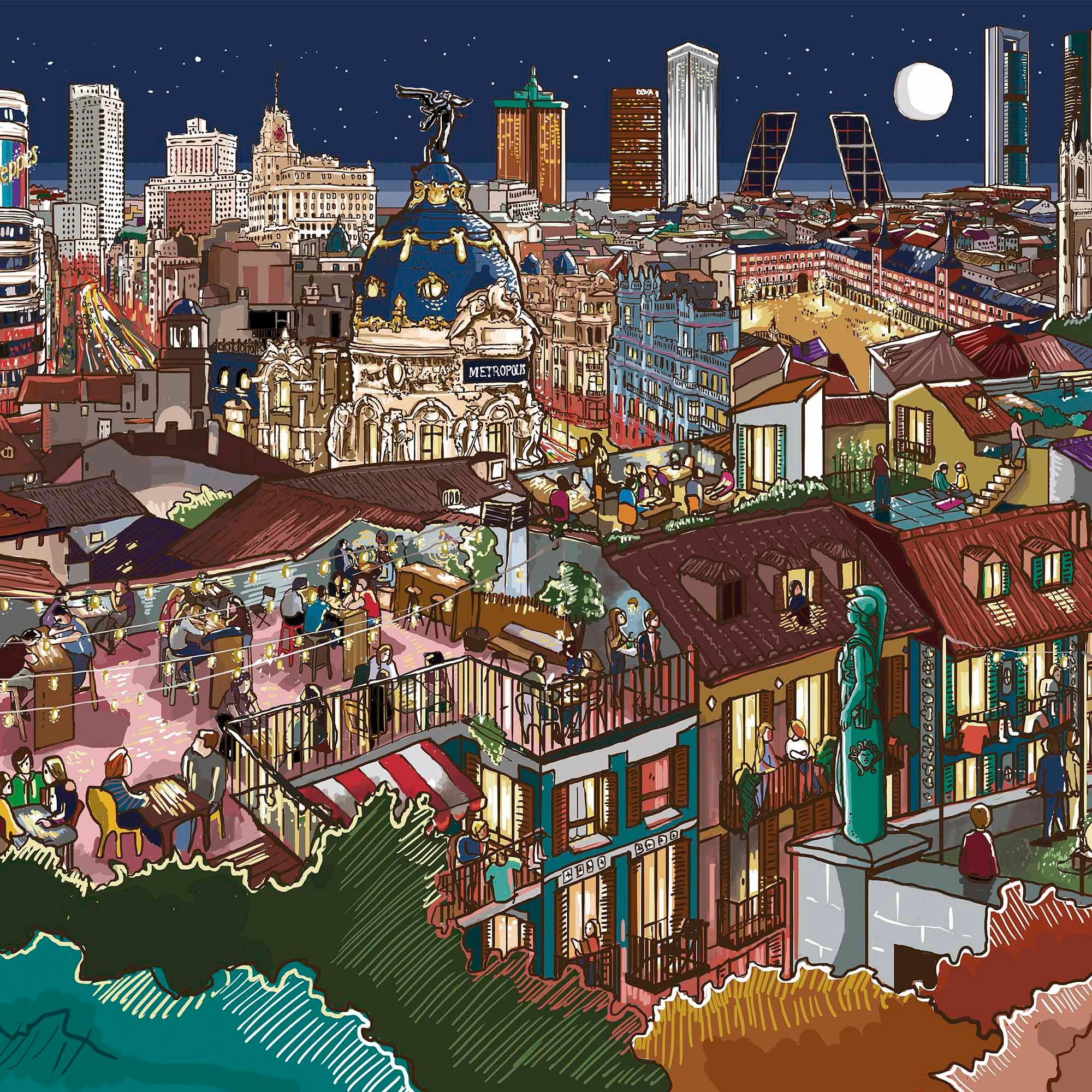 Lámina Madrid, la Reina de los Tejados - vinilaroom