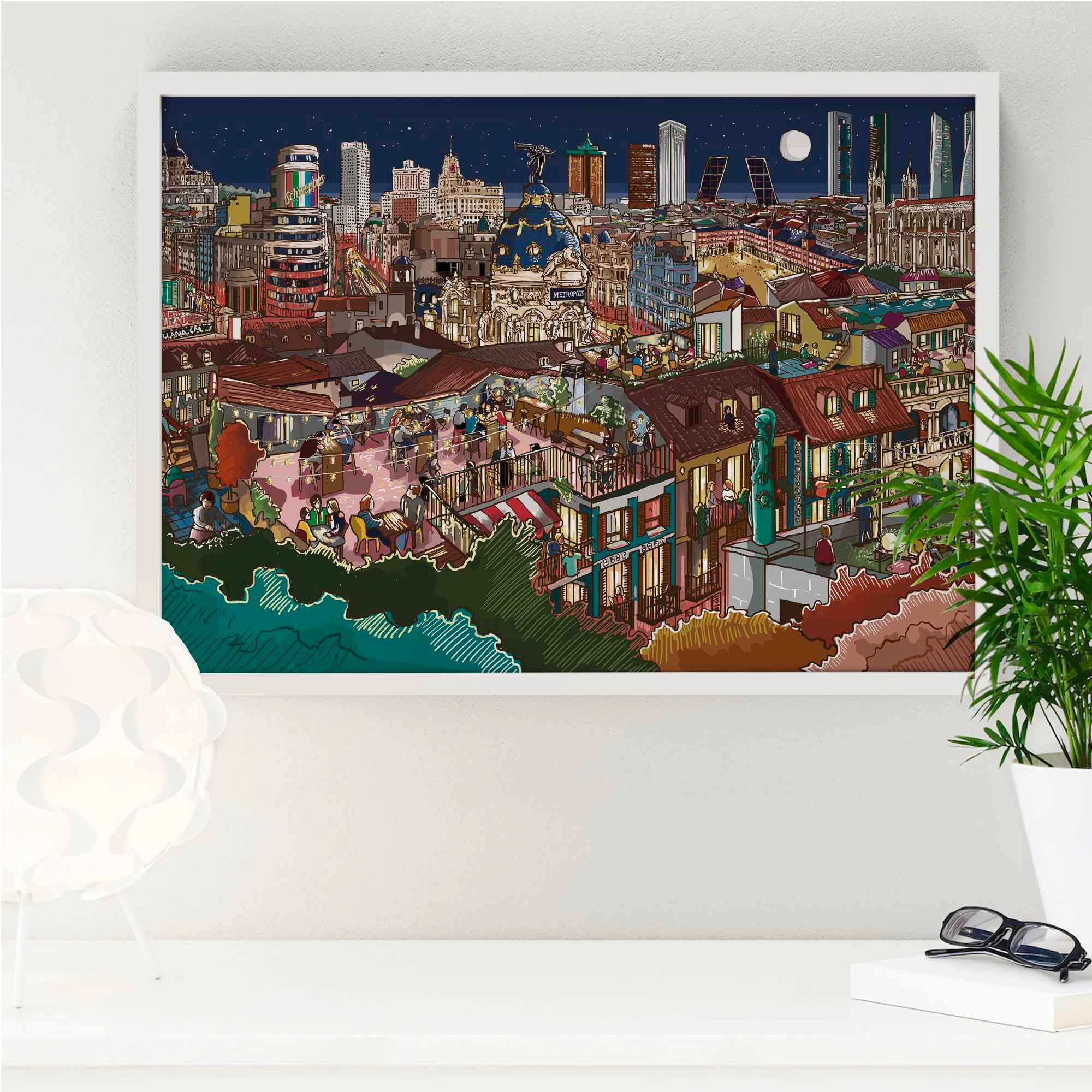 Lámina Madrid, la Reina de los Tejados - vinilaroom