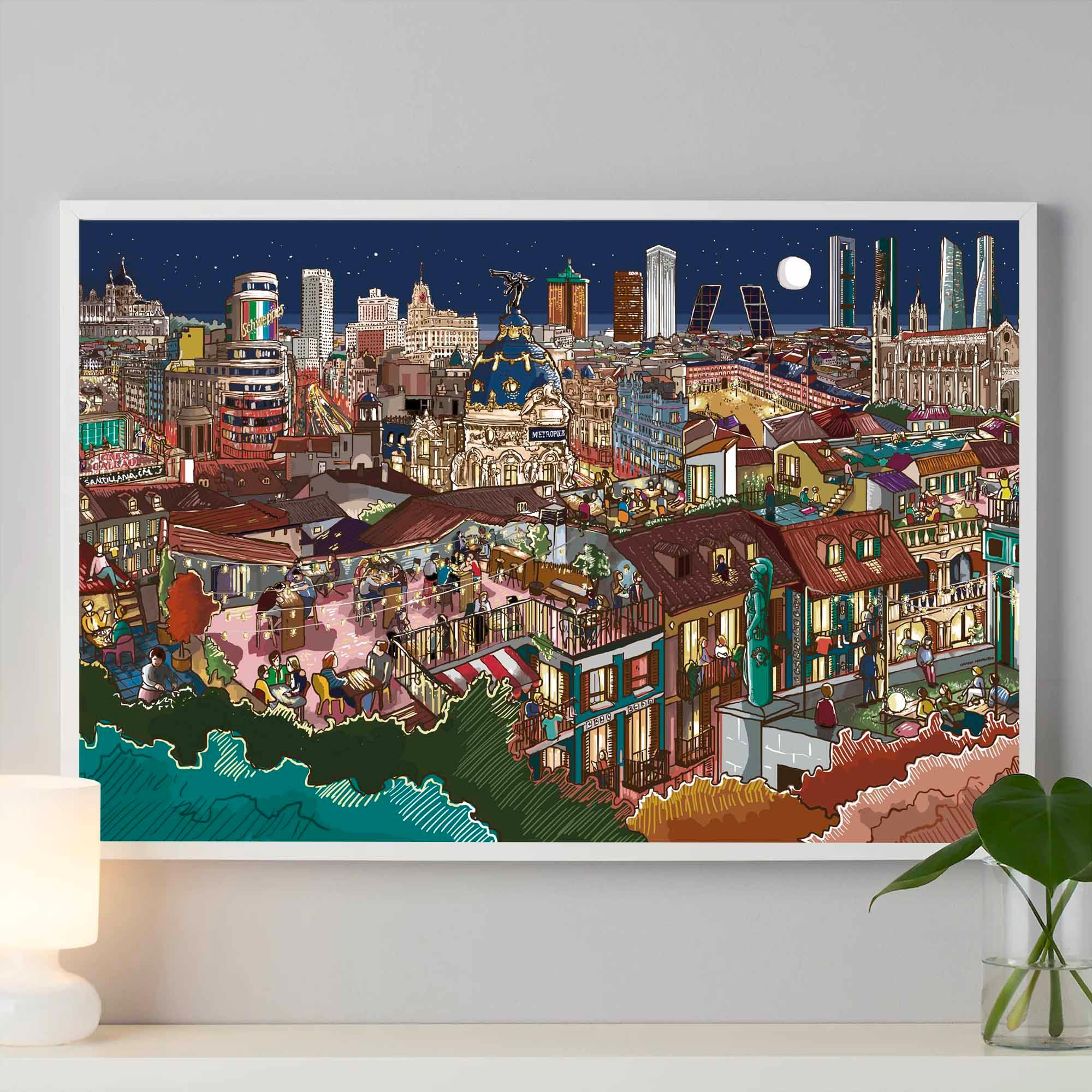 Lámina Madrid, la Reina de los Tejados - vinilaroom