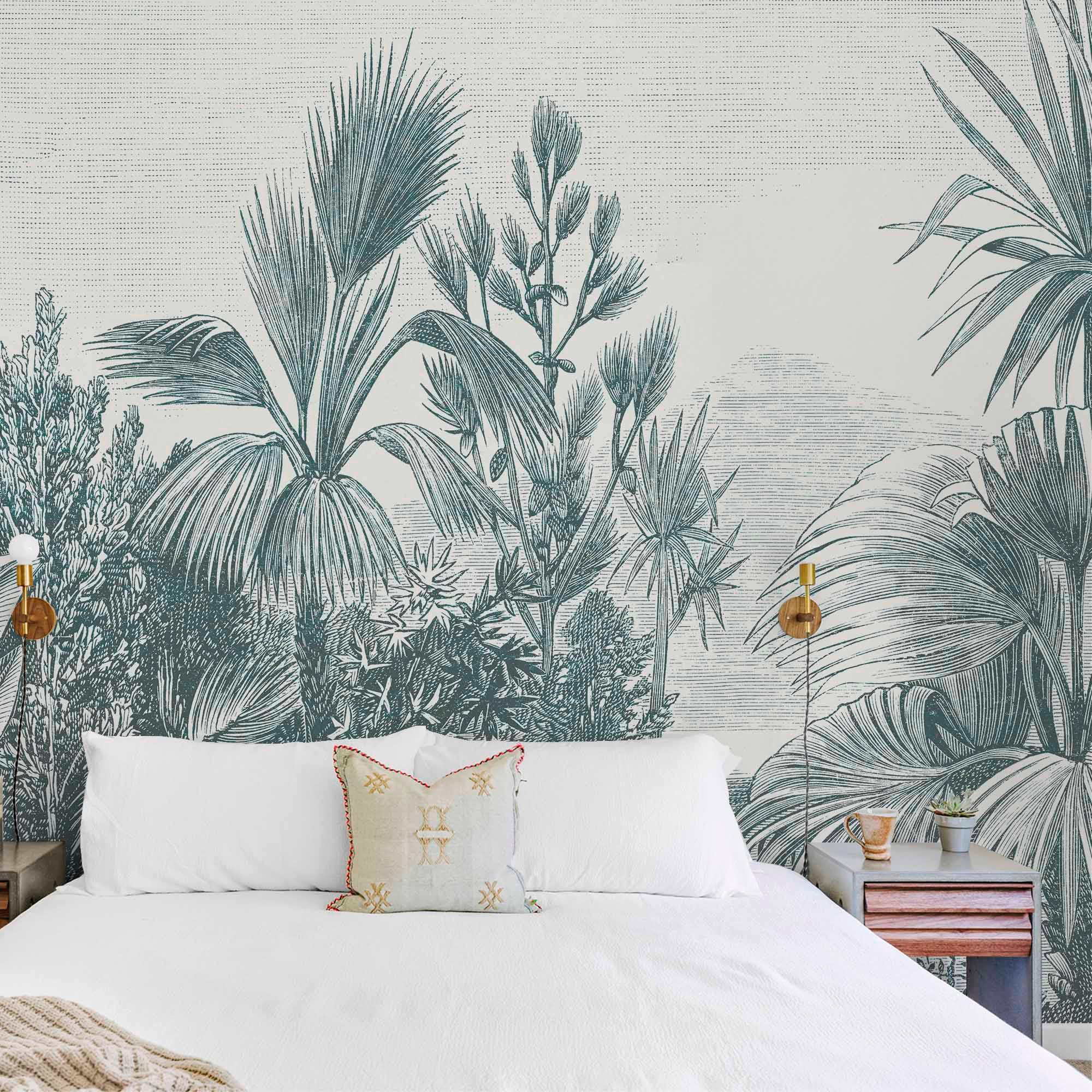 Mural Grabado Selva Vintage. A medida y disponible en varios colores - vinilaroom