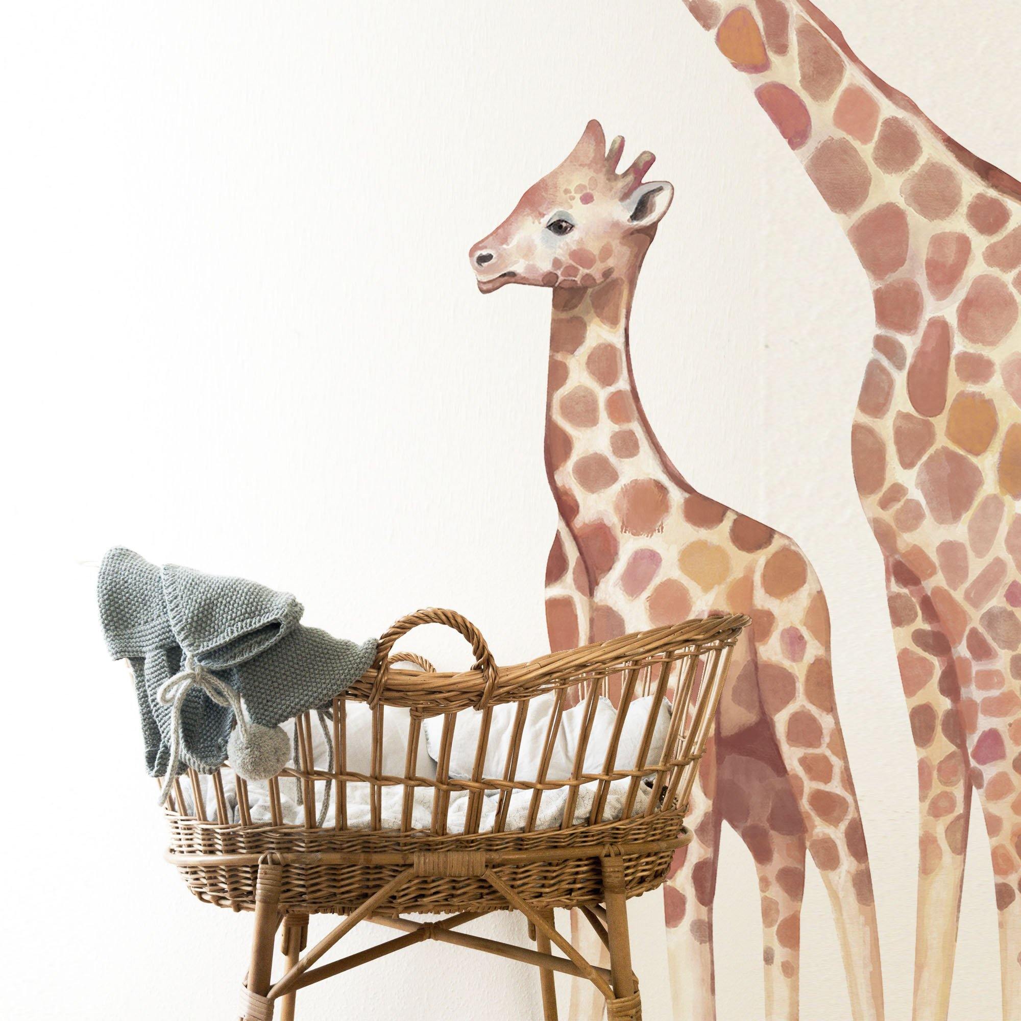 2 Jirafas Africanas en vinilo autoadhesivo. Altura 170cm y 120cm. Despégalas y pégalas donde quieras - vinilaroom
