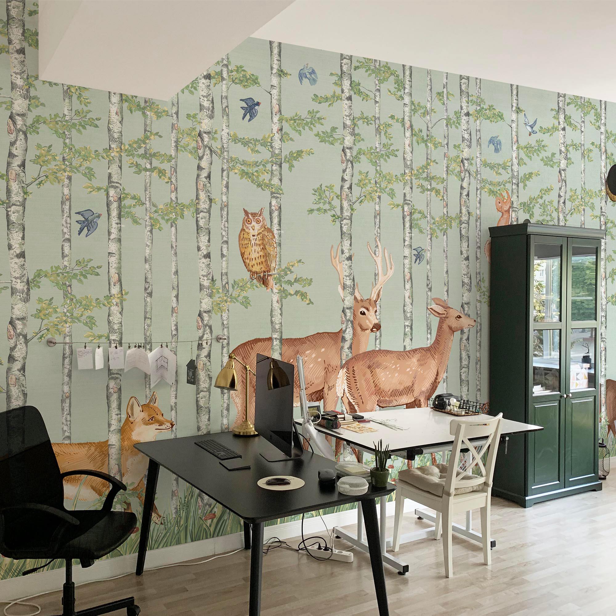 ANIMALES DEL BOSQUE. Disponible en 3 colores de fondo. Despégalo y pégalo donde quieras. - vinilaroom