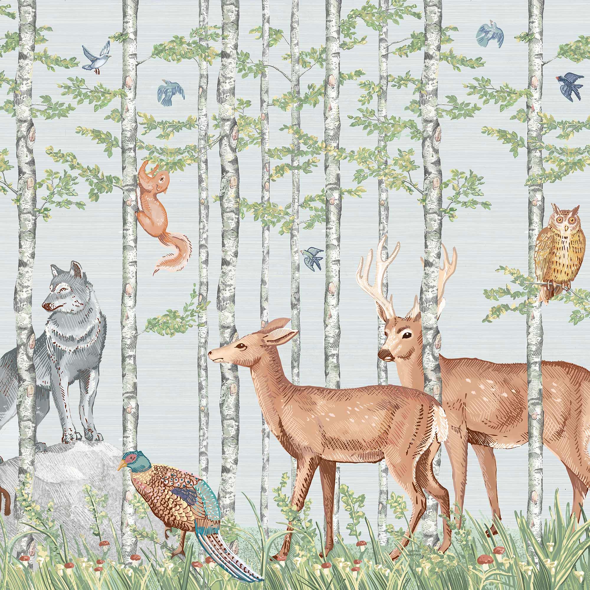 ANIMALES DEL BOSQUE. Disponible en 3 colores de fondo. Despégalo y pégalo donde quieras. - vinilaroom