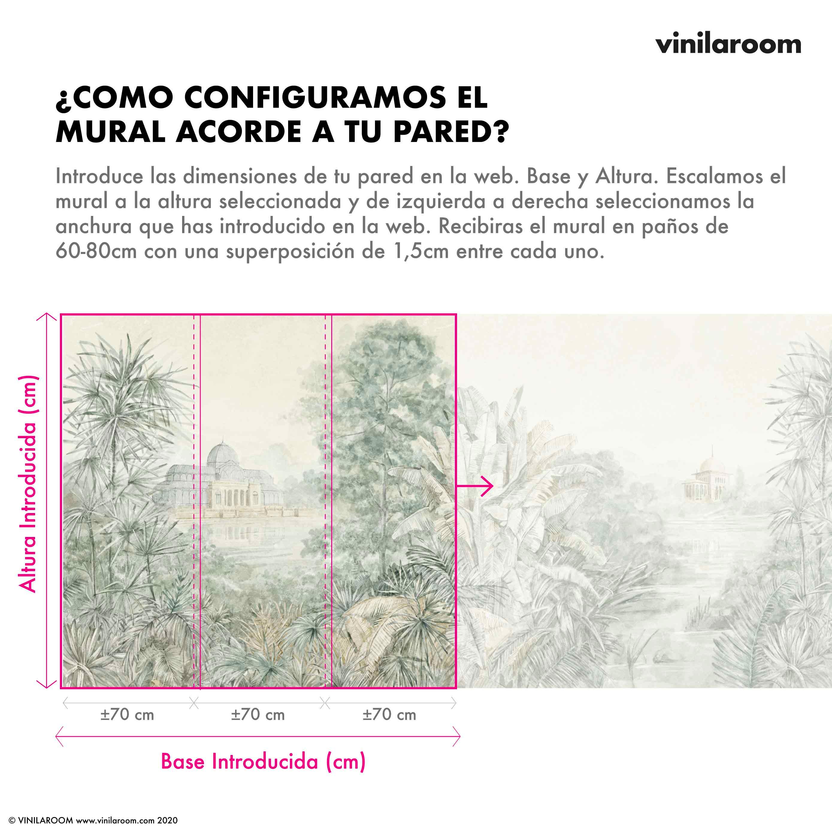 Mural Palacio de Cristal. Disponible en distintos tonos. - vinilaroom