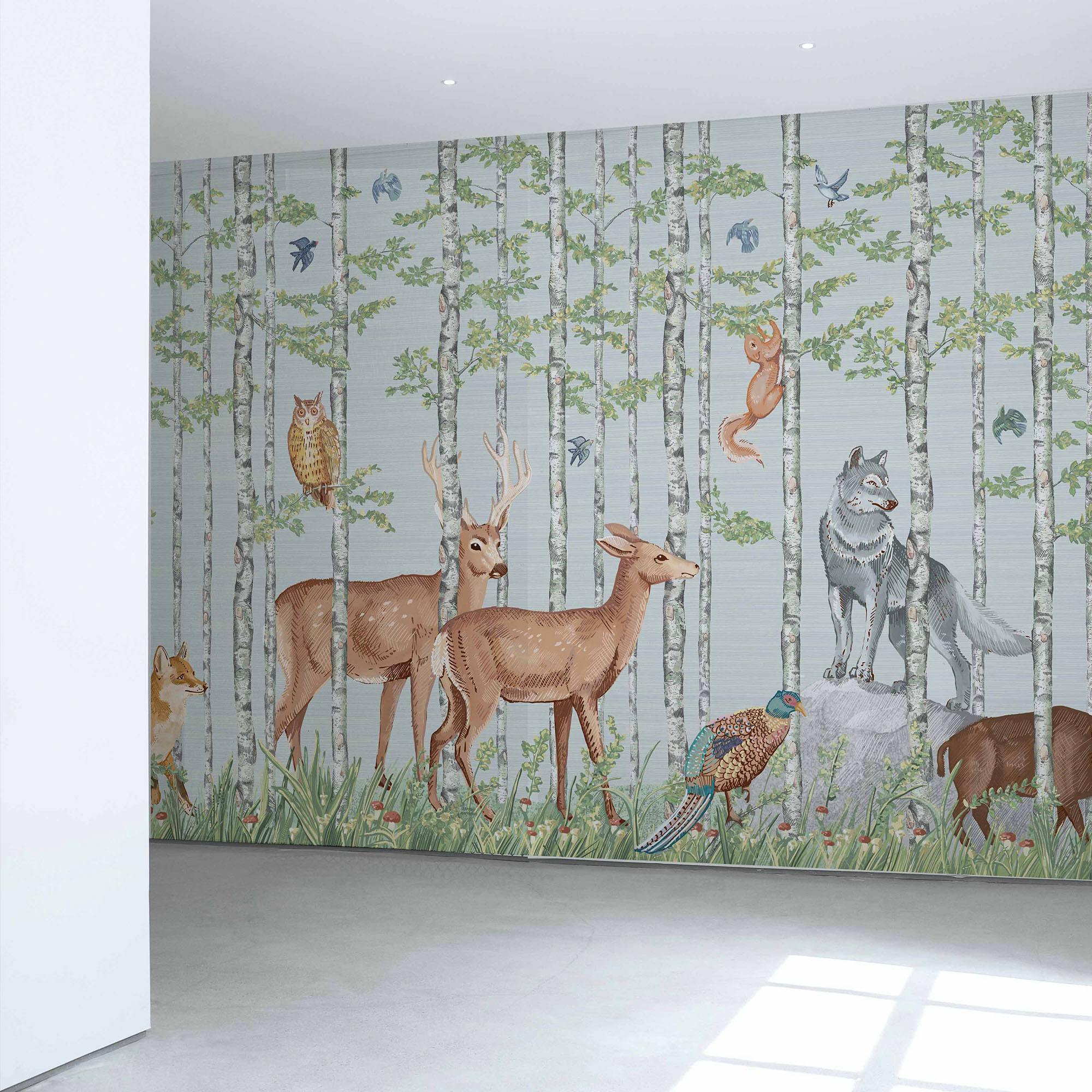 ANIMALES DEL BOSQUE. Disponible en 3 colores de fondo. Despégalo y pégalo donde quieras. - vinilaroom